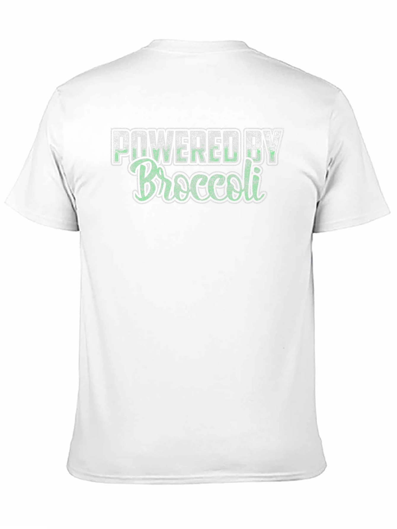 Black Powered by Broccoli Funny T-Shirt Vegan view 11