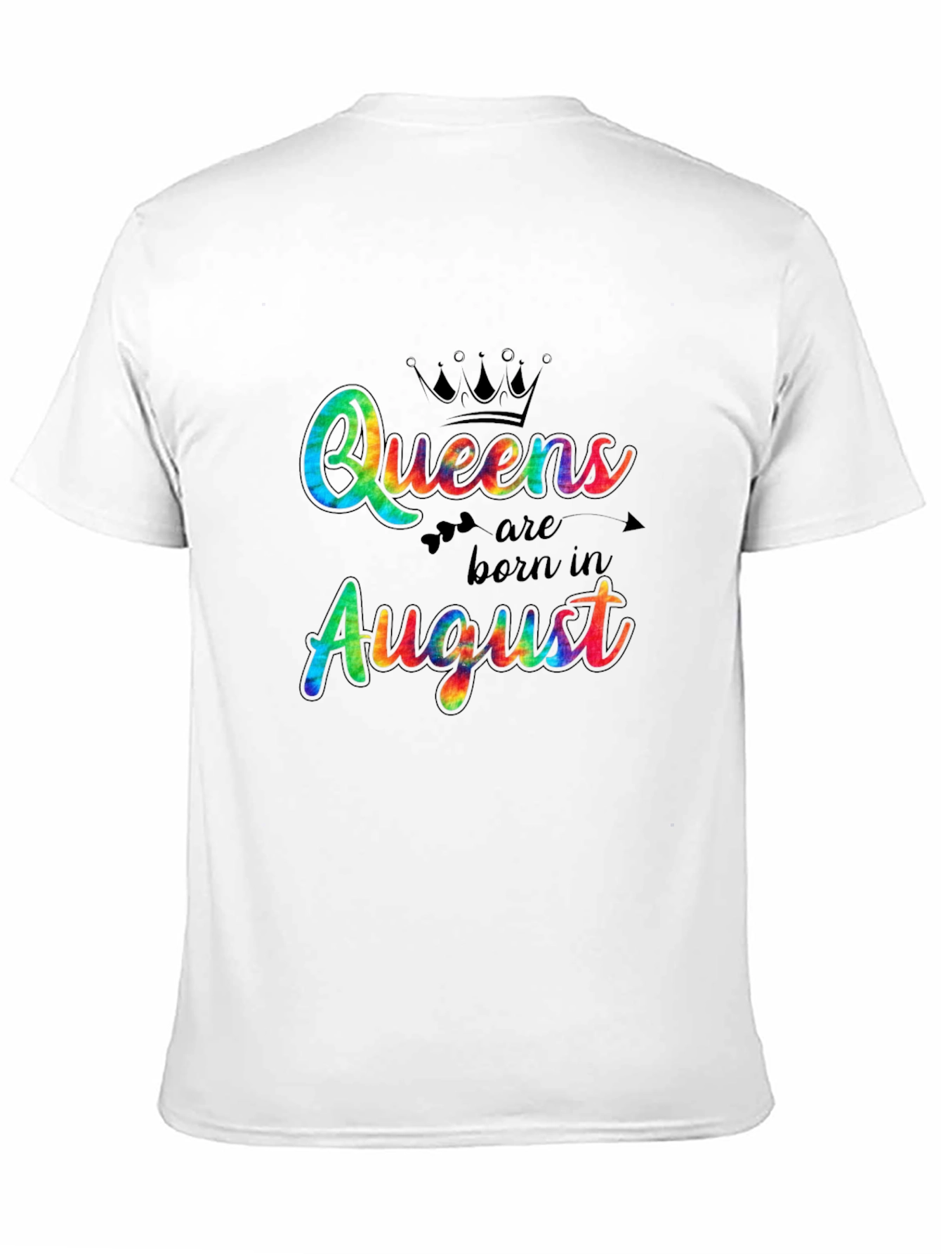 Black Queens Born in August Tie-Dye T-Shirt view 11