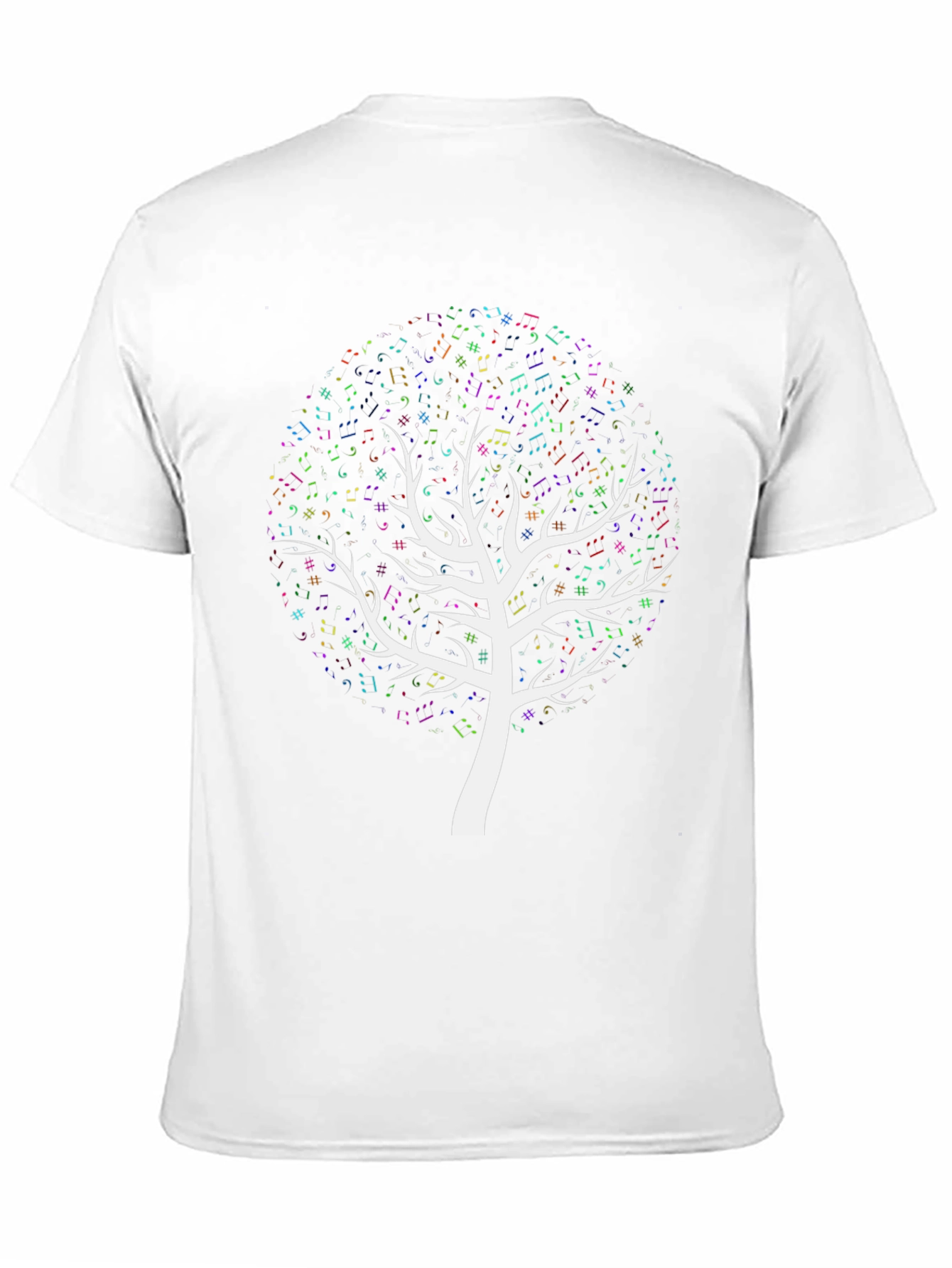 Black Music Notes Tree Graphic T-Shirt view 11