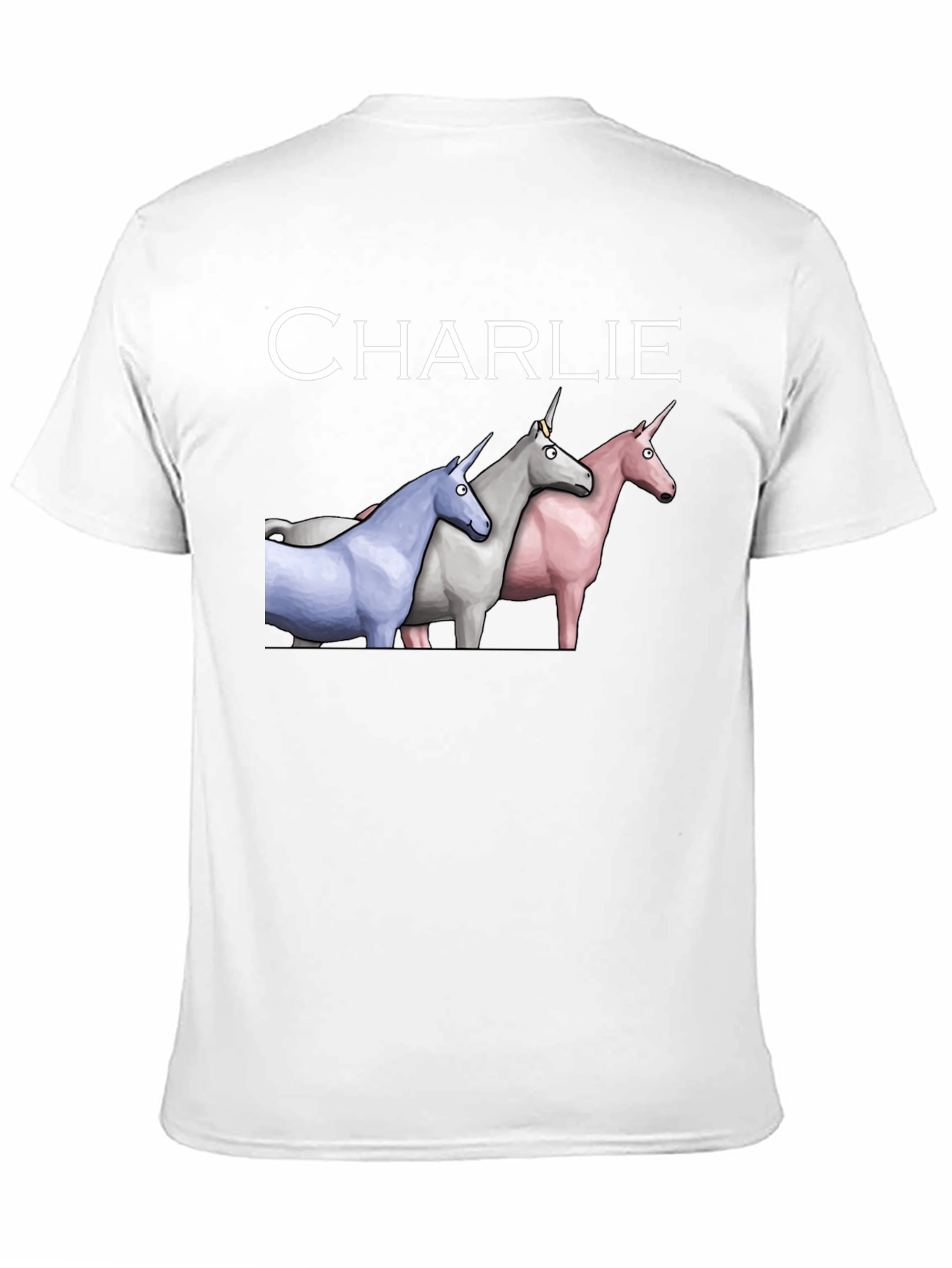 Black Charlie Unicorns Black T-Shirt view 11
