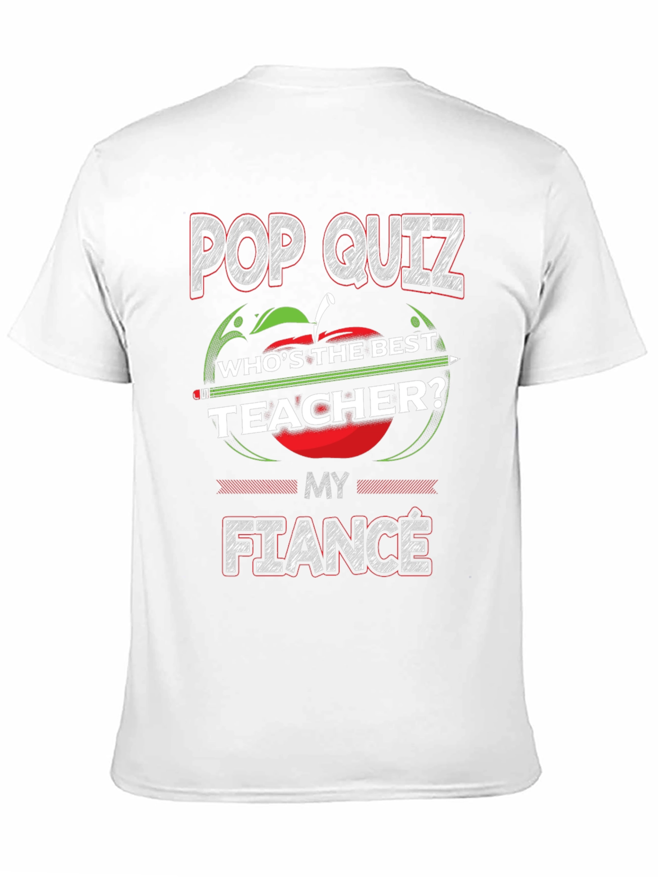 Black Pop Quiz My Fiance Teacher T-Shirt view 11