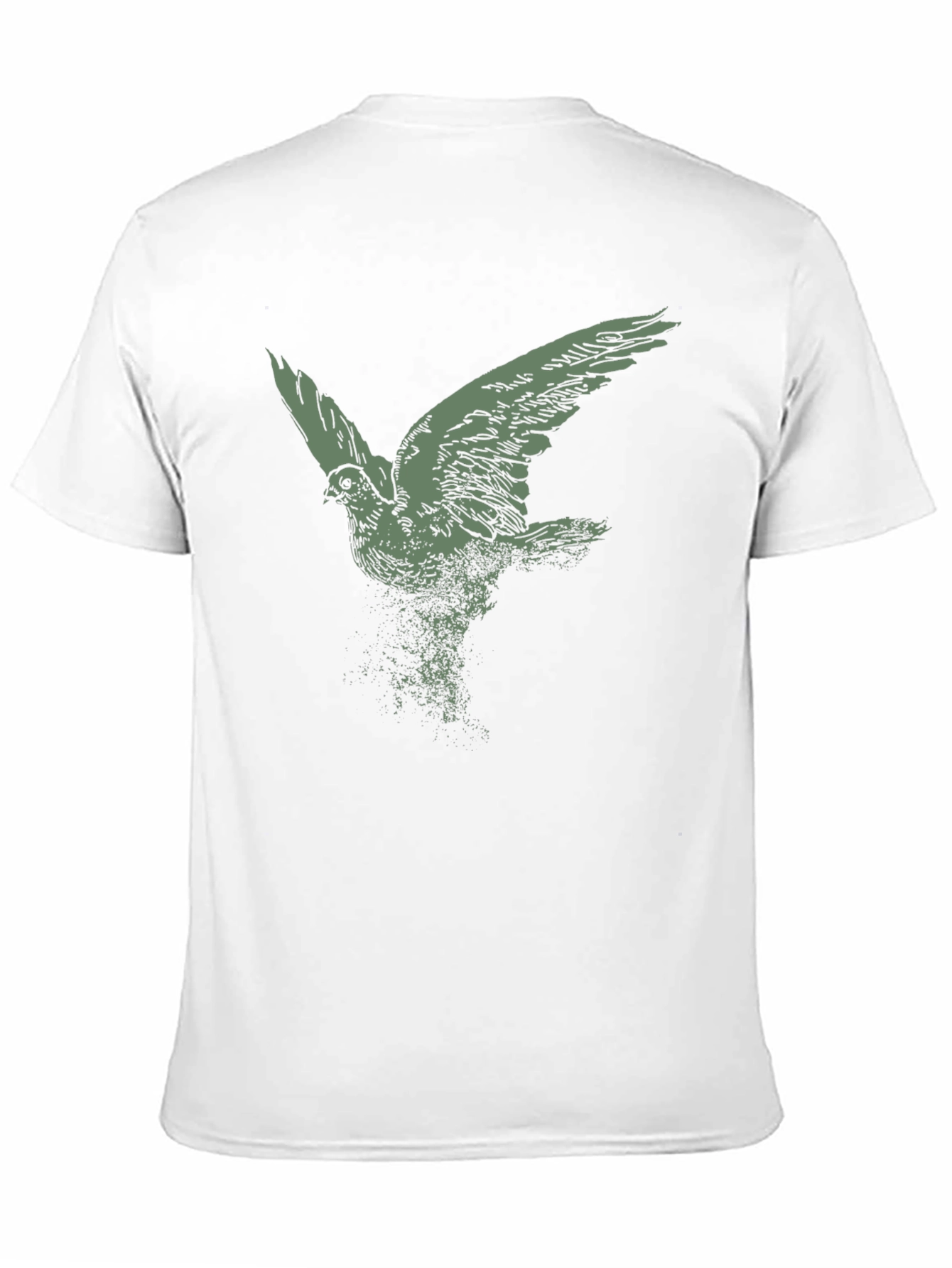 Black Men's Black T-Shirt with Flying Bird Graphic view 11