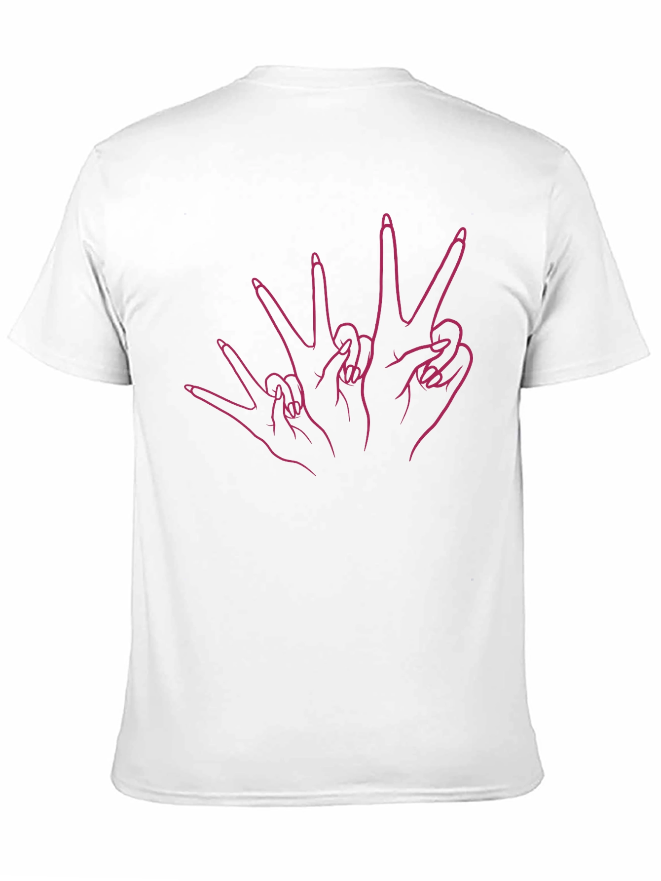 Black Peace Sign Hands Graphic Black T-Shirt view 11