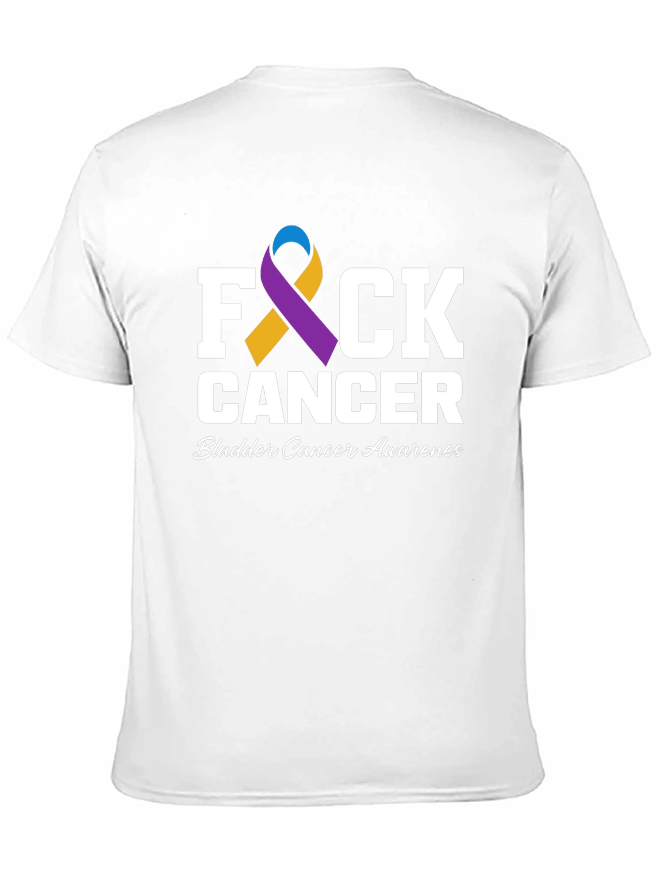 Black F Cancer Bladder Cancer Awareness T-Shirt view 11