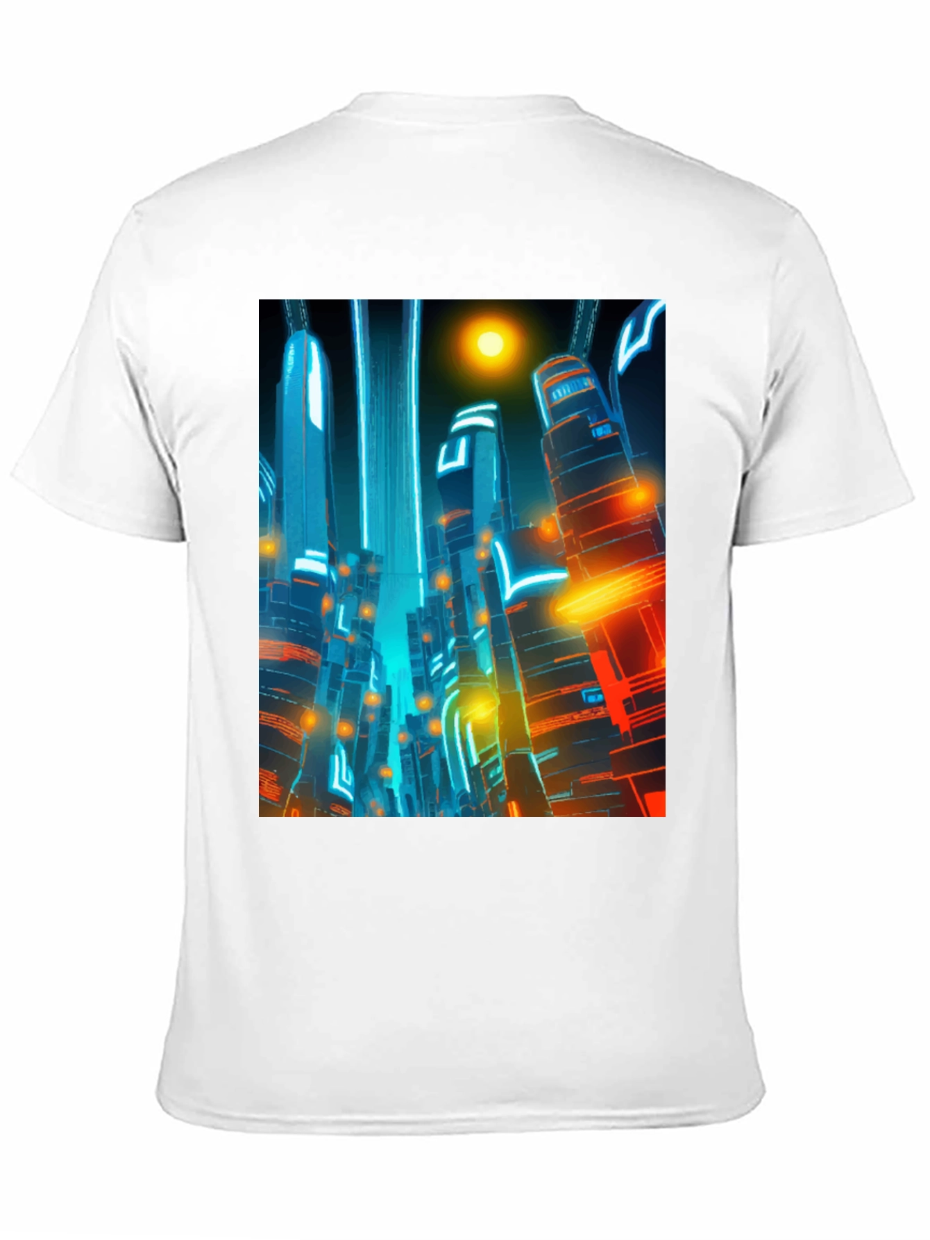 Black Futuristic Cityscape Graphic Tee - Cyberpunk Style Shirt view 11
