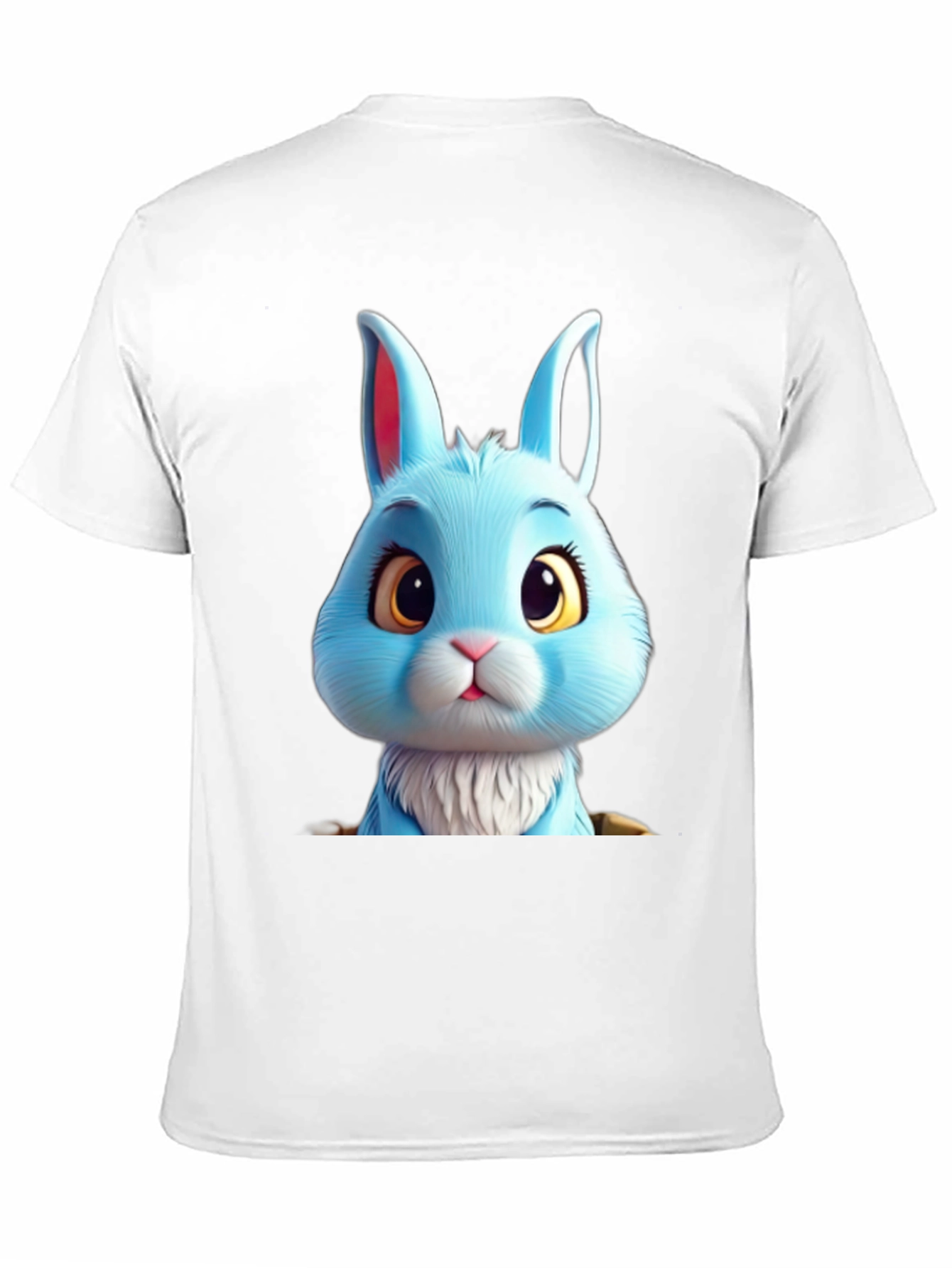 Black Cute Blue Bunny Graphic Tee - Soft & Stylish view 11
