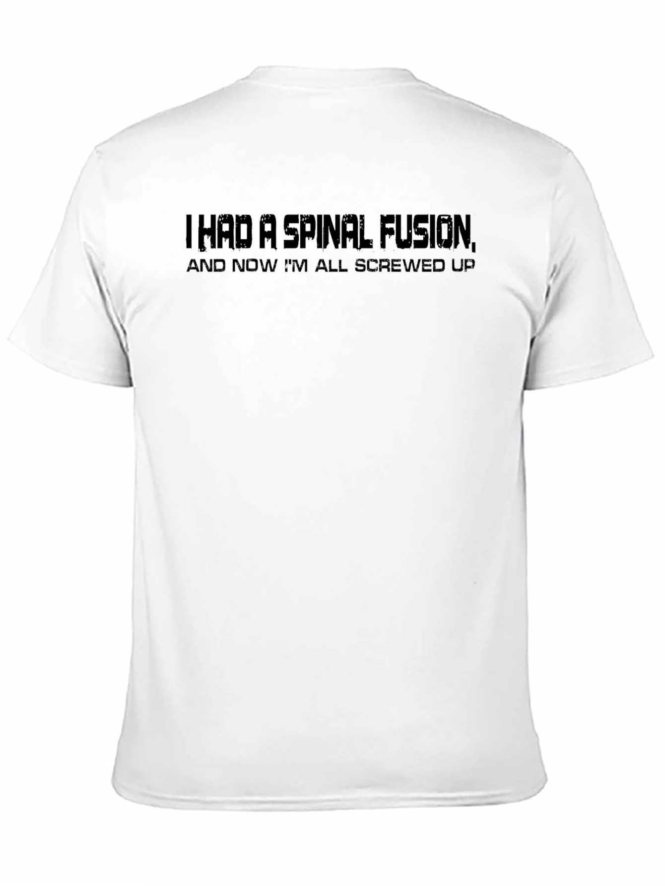 Black Spinal Fusion Black T-Shirt: Screwed Up Humor view 11
