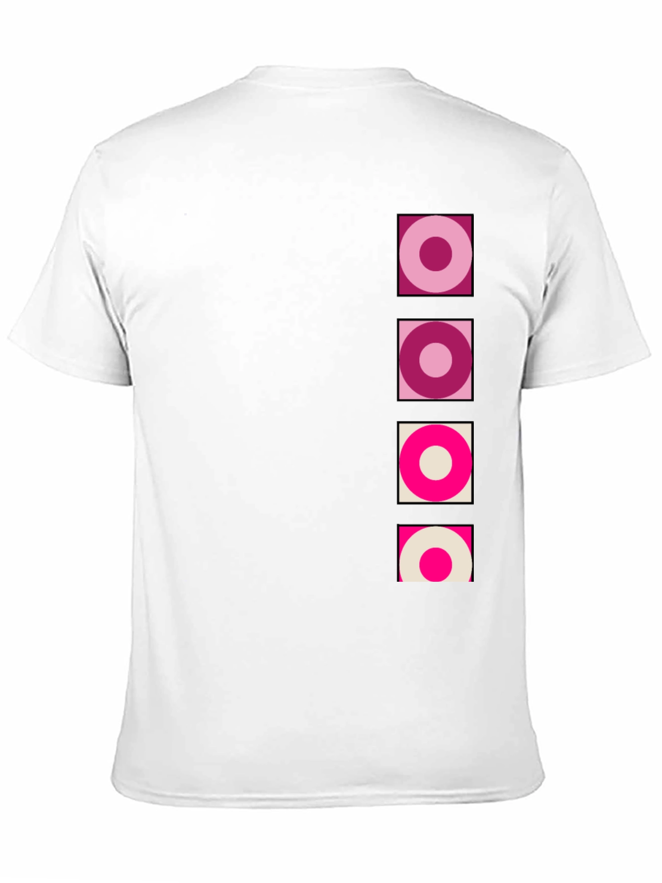 Black Retro Circle Design Black T-Shirt view 11