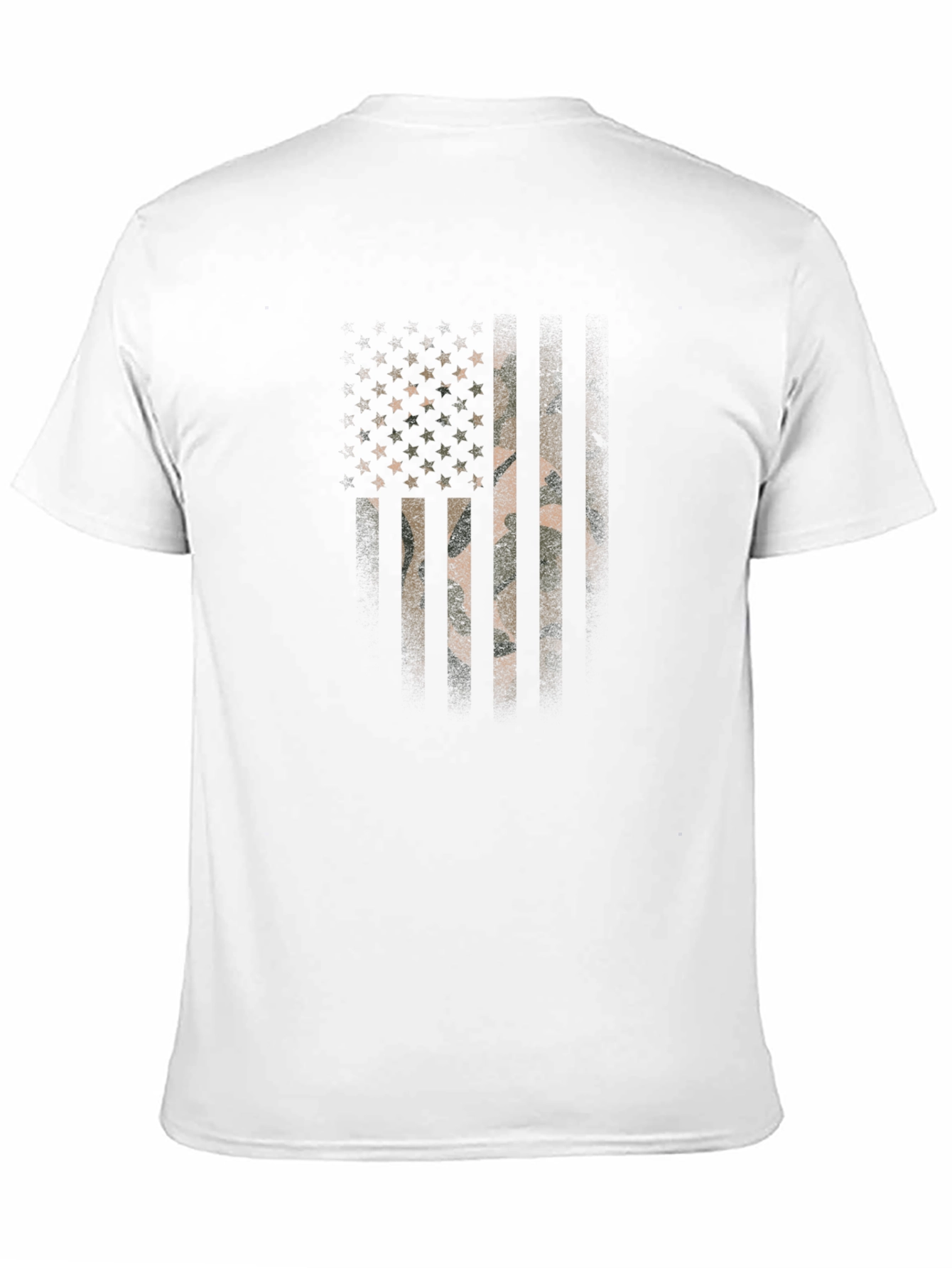 Black Camo American Flag Graphic Print T-Shirt view 11