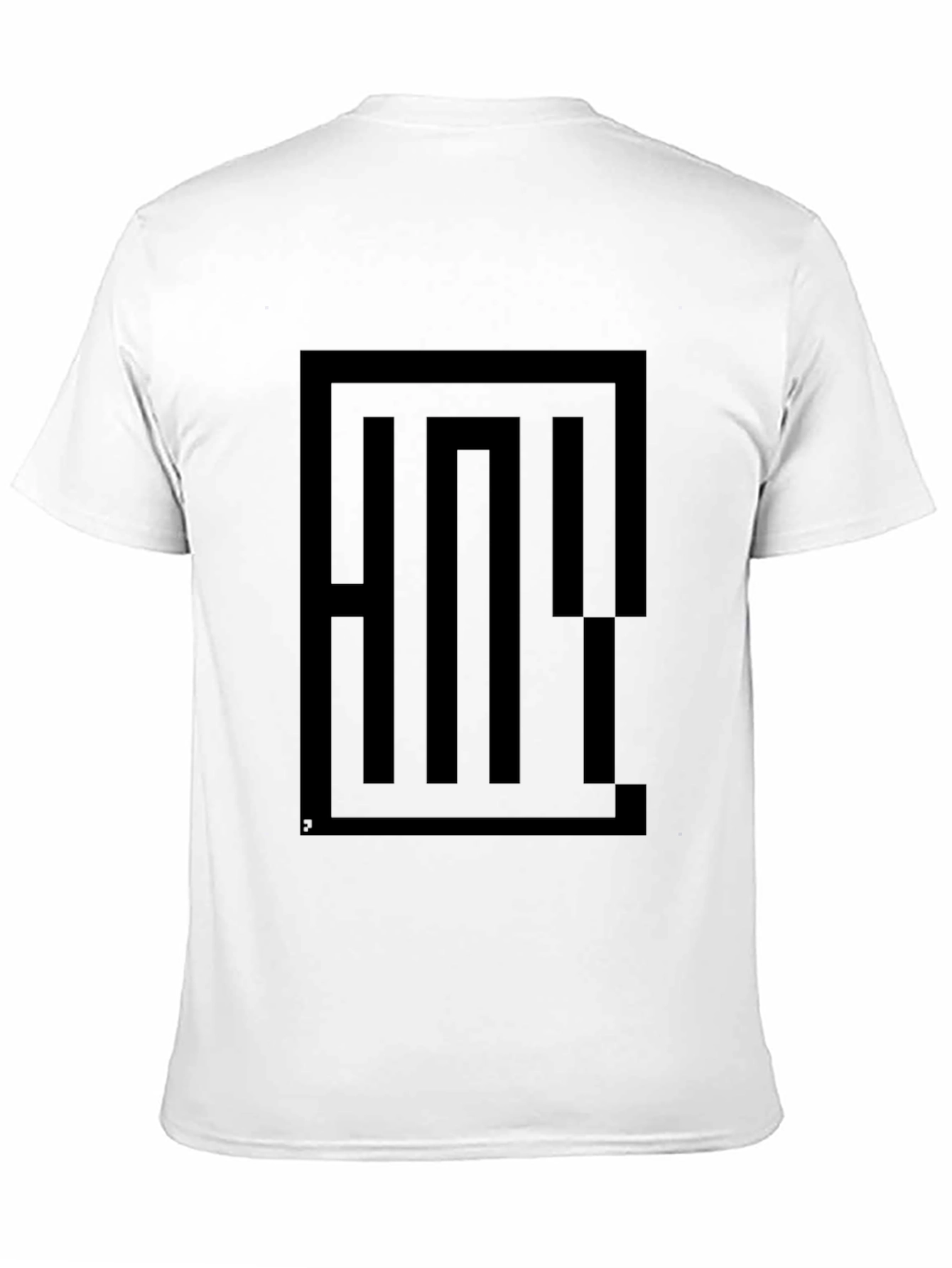 Black Geometric Maze Graphic Tee - Black Cotton Blend view 11