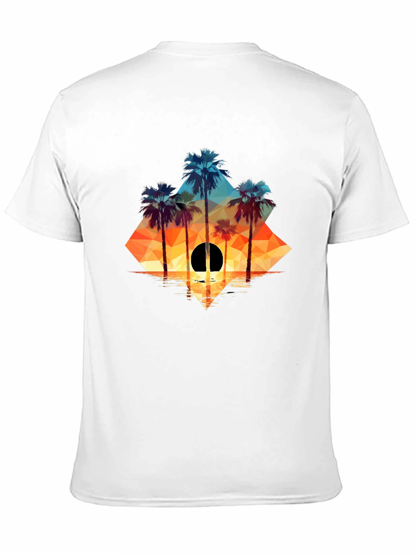 Black Geometric Palm Sunset Tee view 11