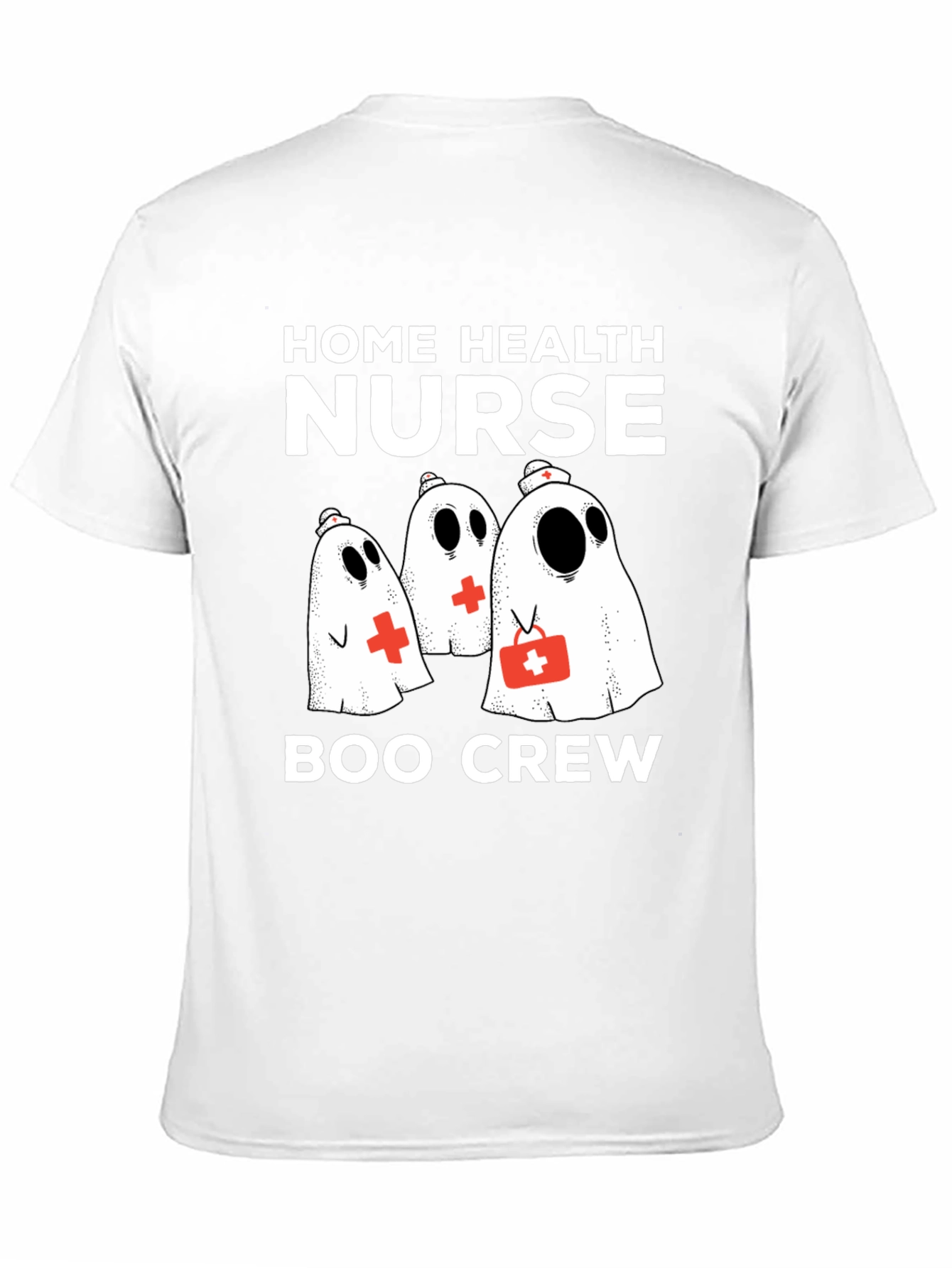 Black Home Health Nurse Boo Crew T-Shirt view 11