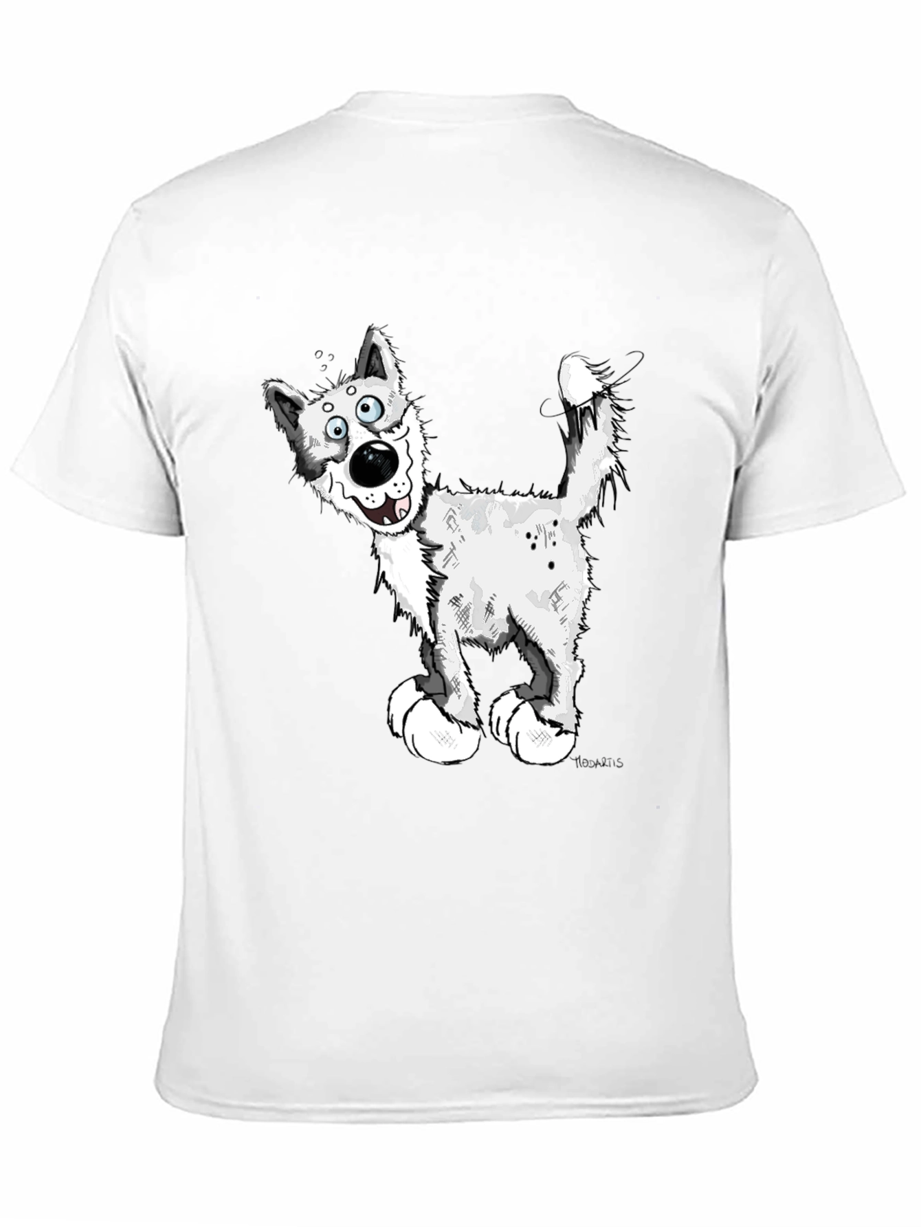 Black Cartoon Dog Graphic T-Shirt view 11