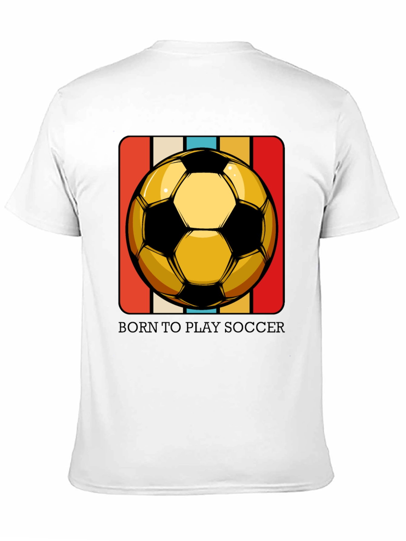 Black Born to Play Soccer T-Shirt - Retro Style view 11