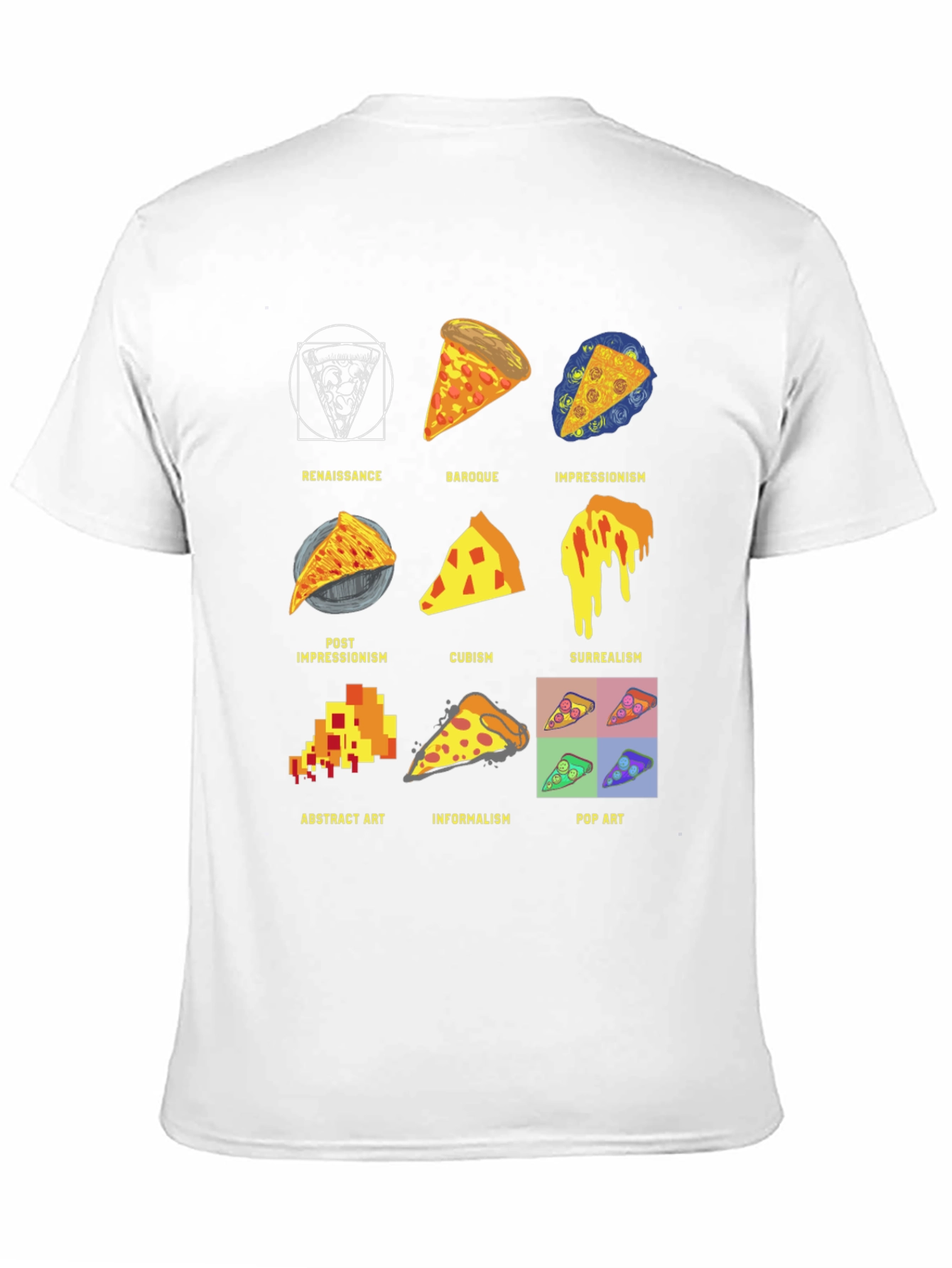 Pizza Art Styles T-Shirt: Renaissance to Pop Art! - 11