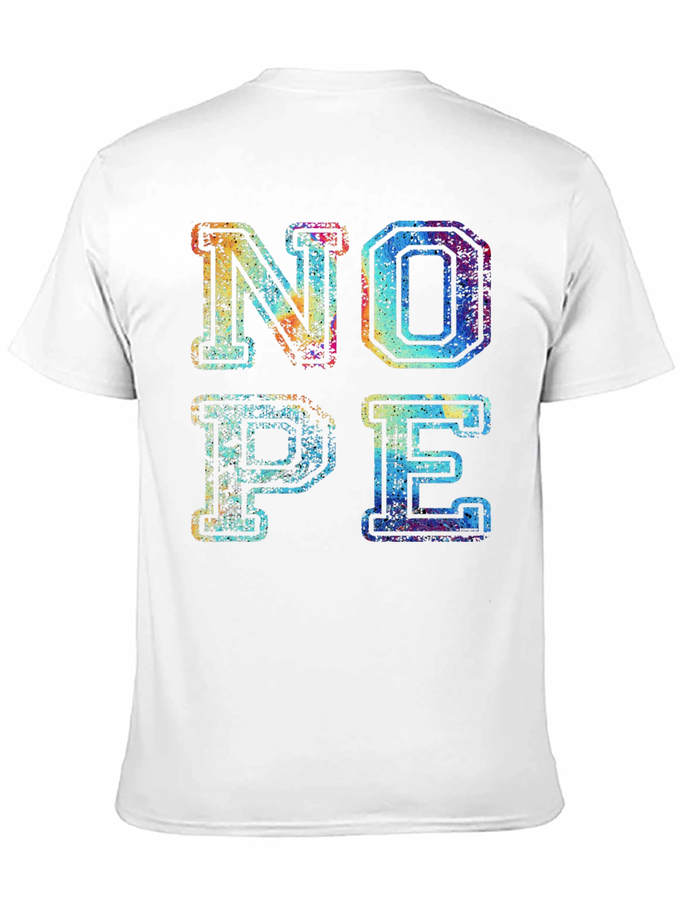 Black Retro "NOPE" Graphic Print Men's T-Shirt view 11