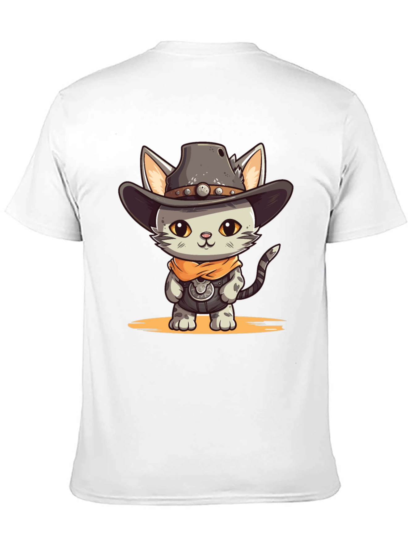 Black Cartoon Cowboy Cat Graphic Tee view 11