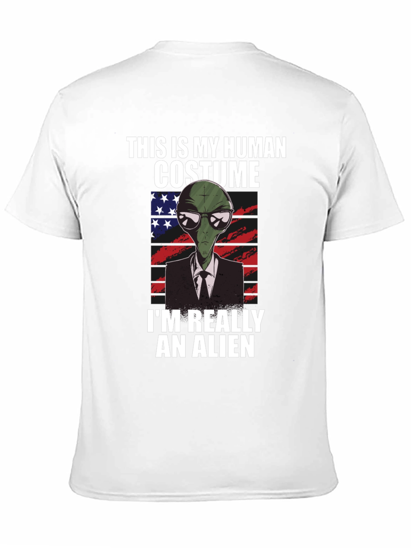 Black Human Costume Alien T-Shirt: Funny & Unique Design view 11