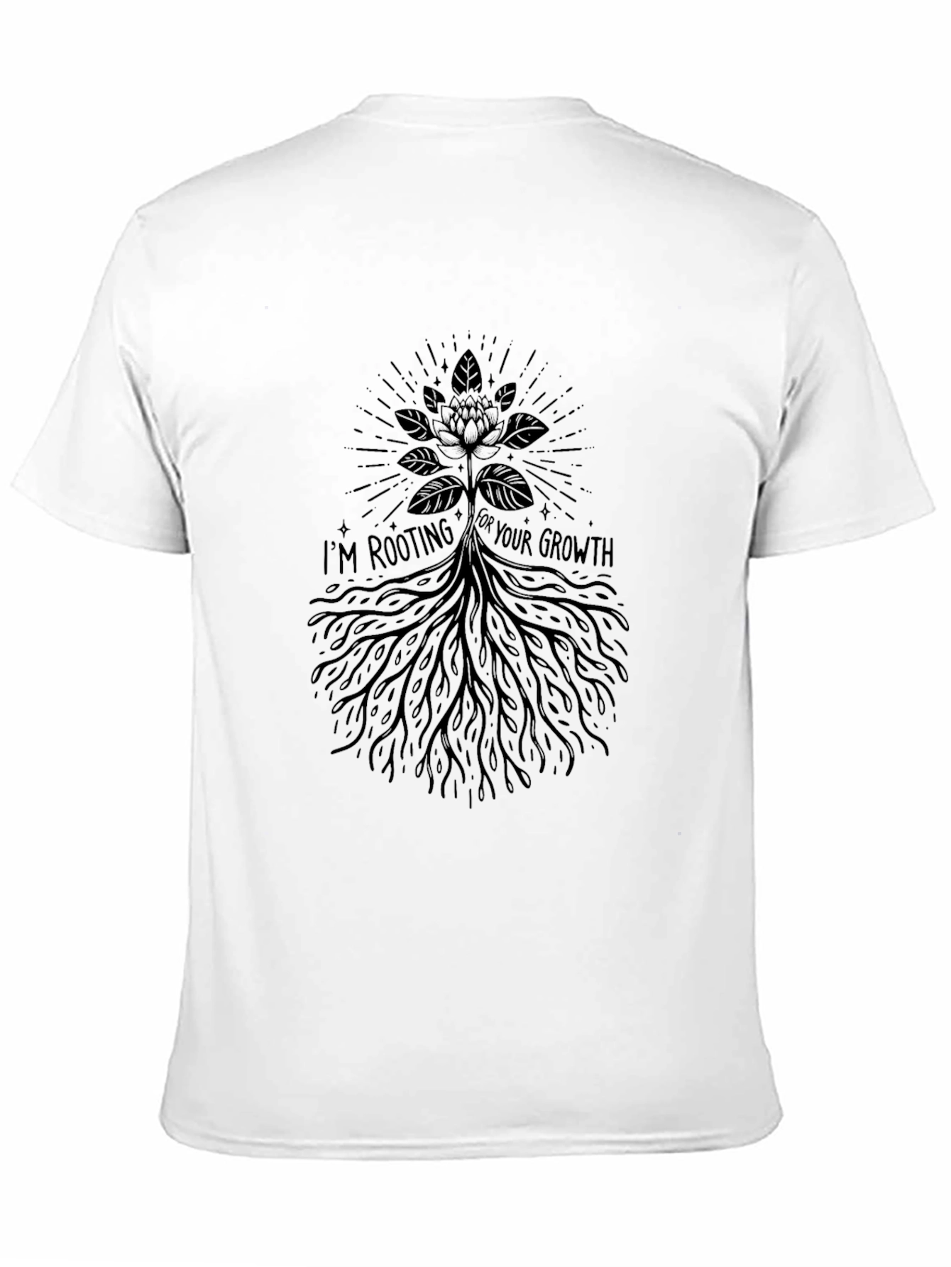 Black Rooting for Growth Graphic T-Shirt - Black view 11