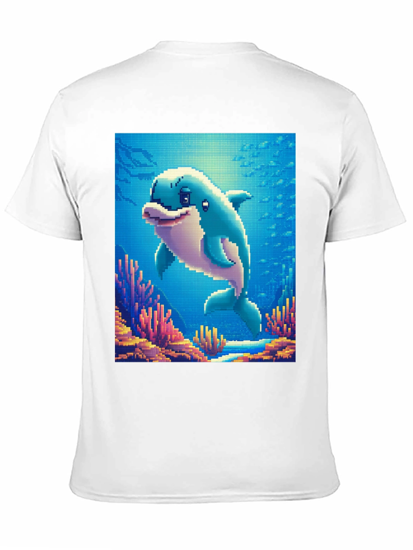 Black Pixel Dolphin Graphic Tee - Underwater Adventure Shirt view 11