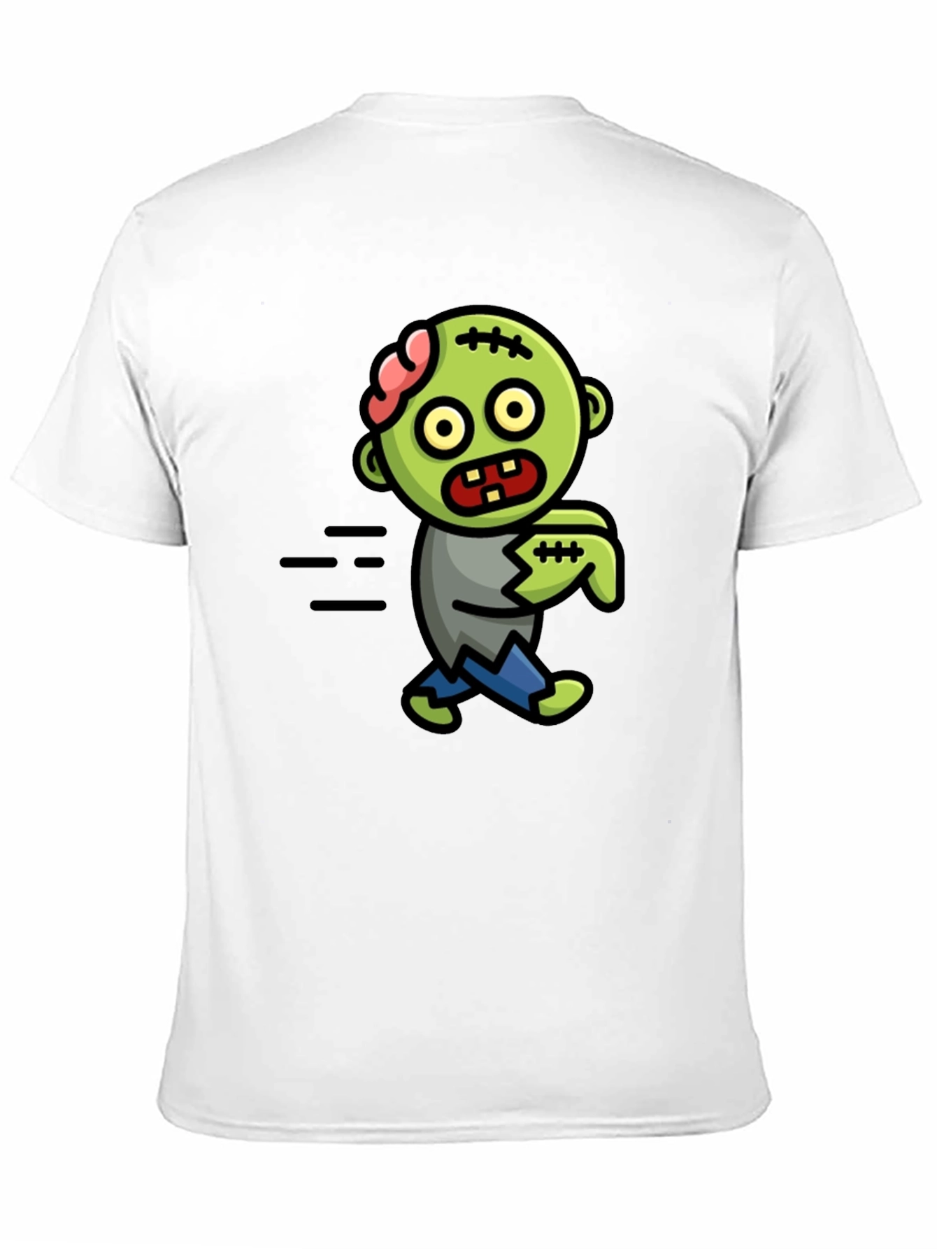 Black Zombie Cartoon Black T-Shirt view 11