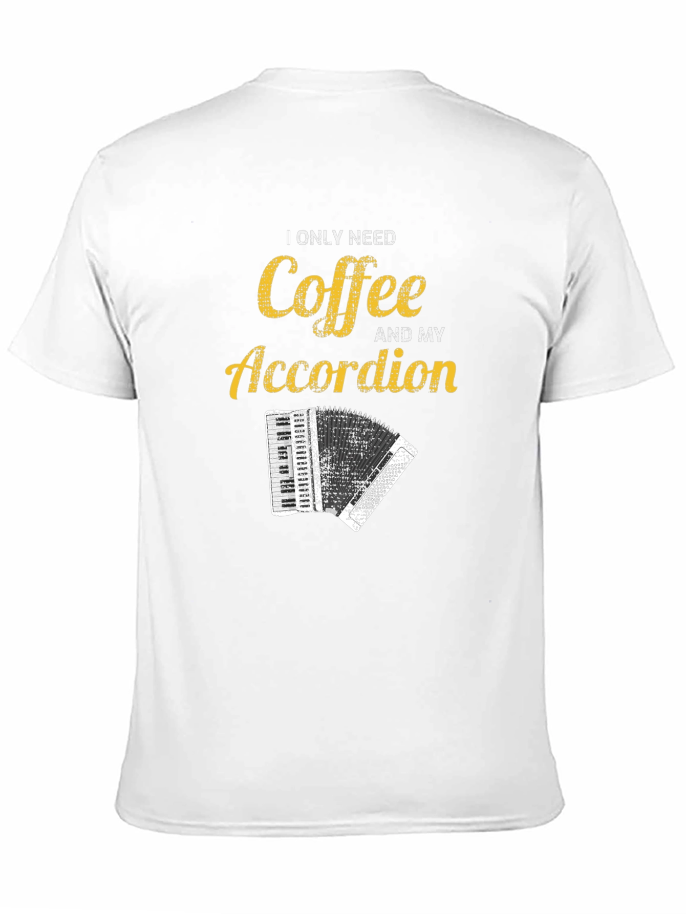 Black Coffee and Accordion Graphic T-Shirt - Musician Humor Tee view 11