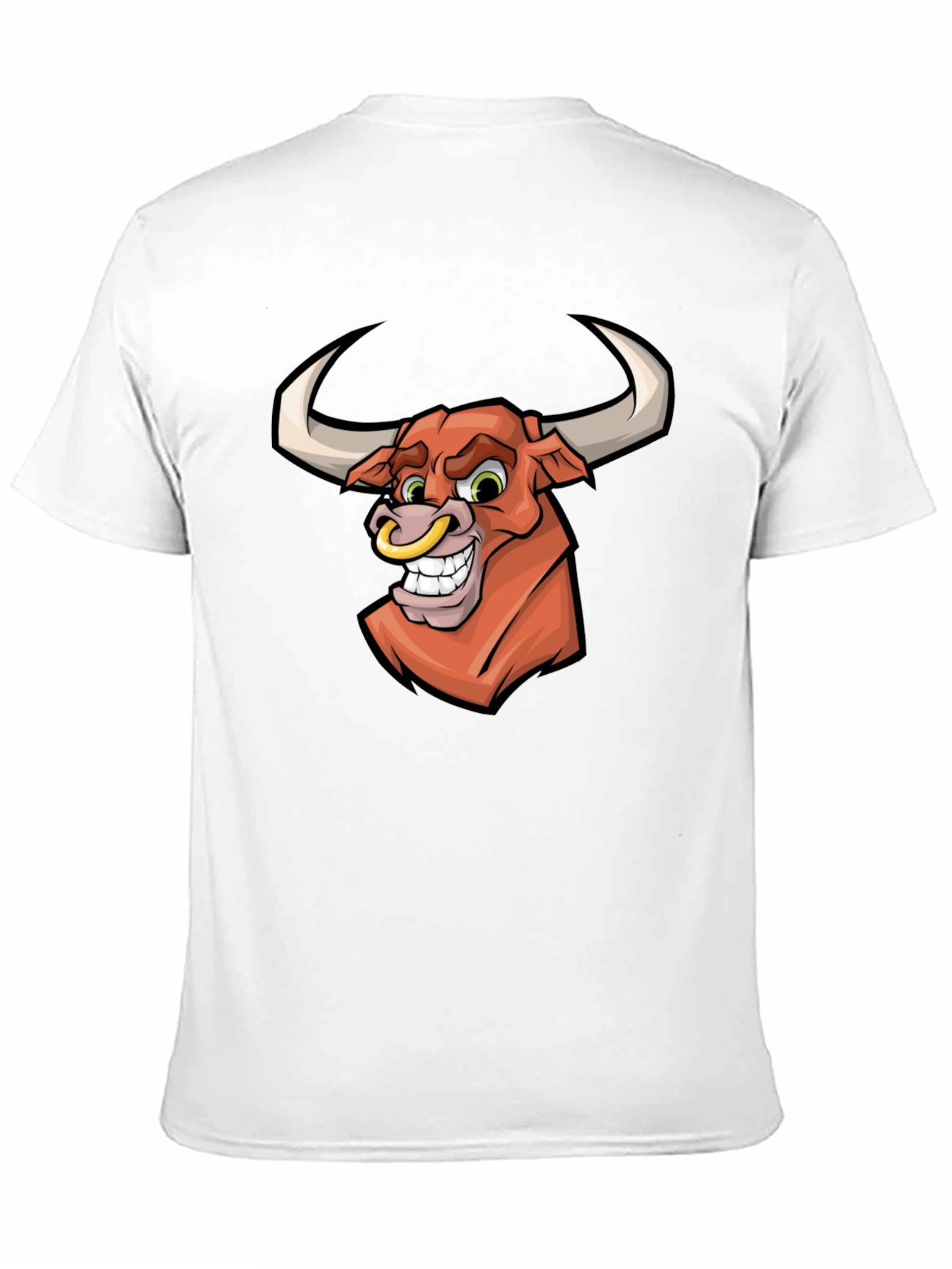 Black Cartoon Bull Graphic T-Shirt - Black view 11