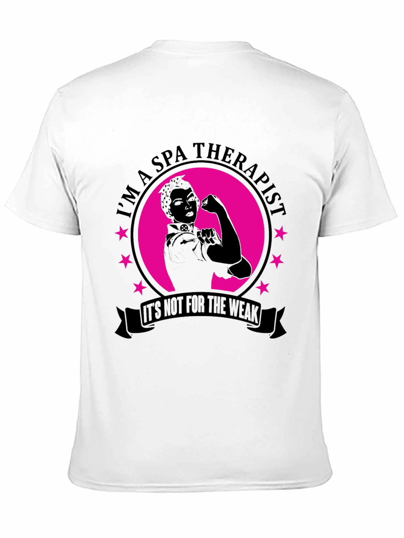 Black Spa Therapist T-Shirt - Strong Women Design view 11