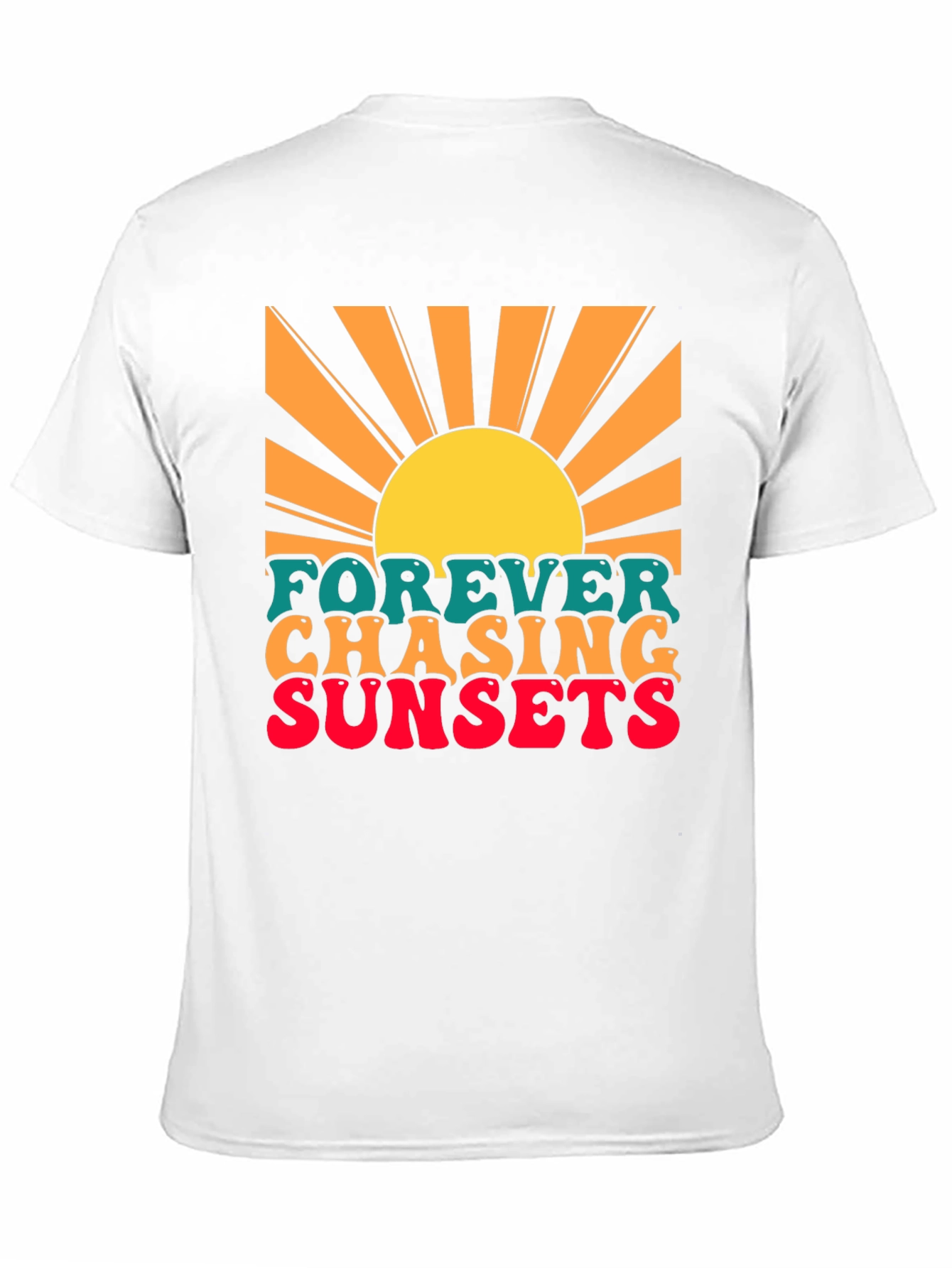 Black Forever Chasing Sunsets Graphic T-Shirt view 11