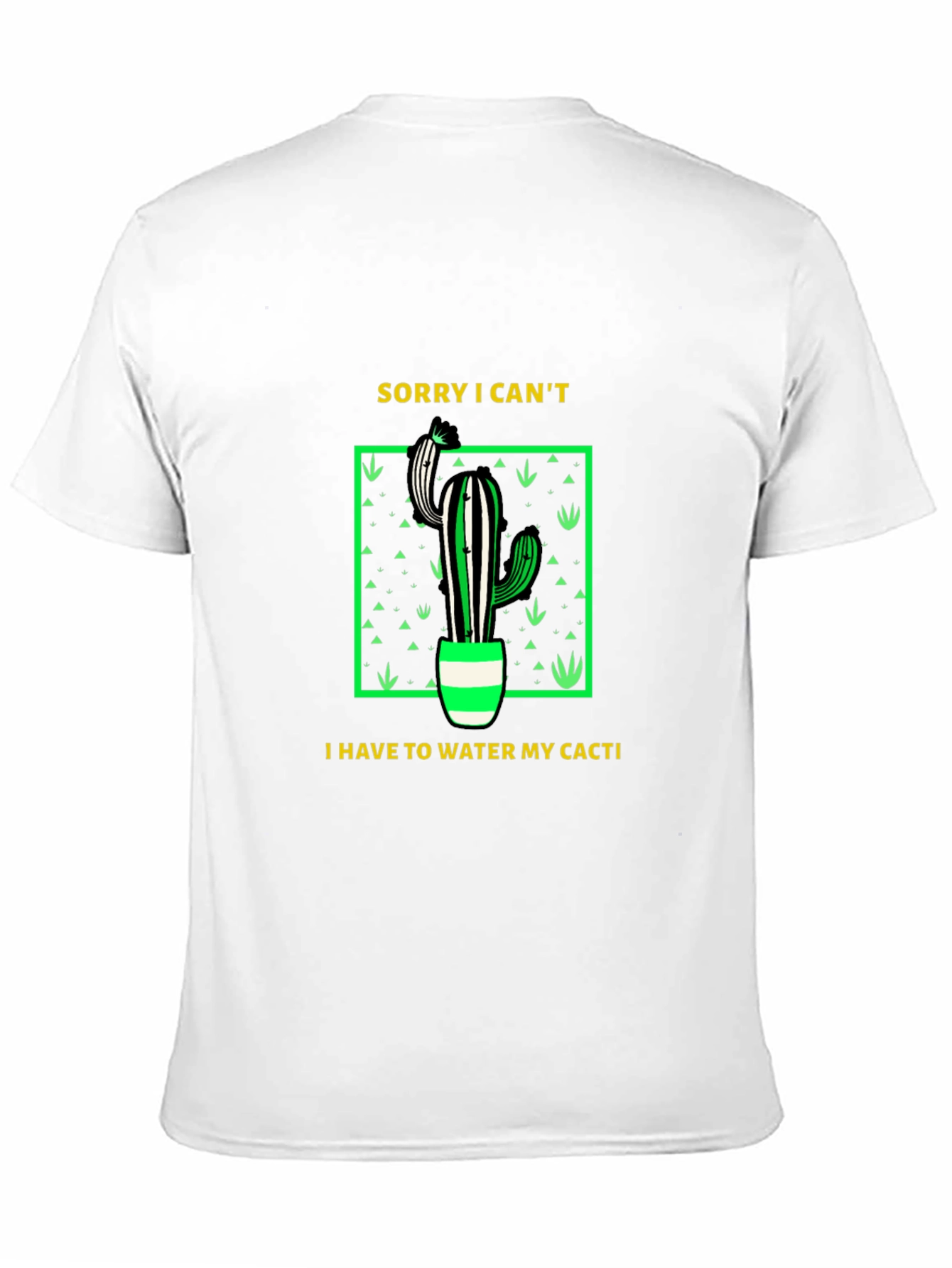Black Cactus Lover T-Shirt: Sorry, Watering My Cacti view 11