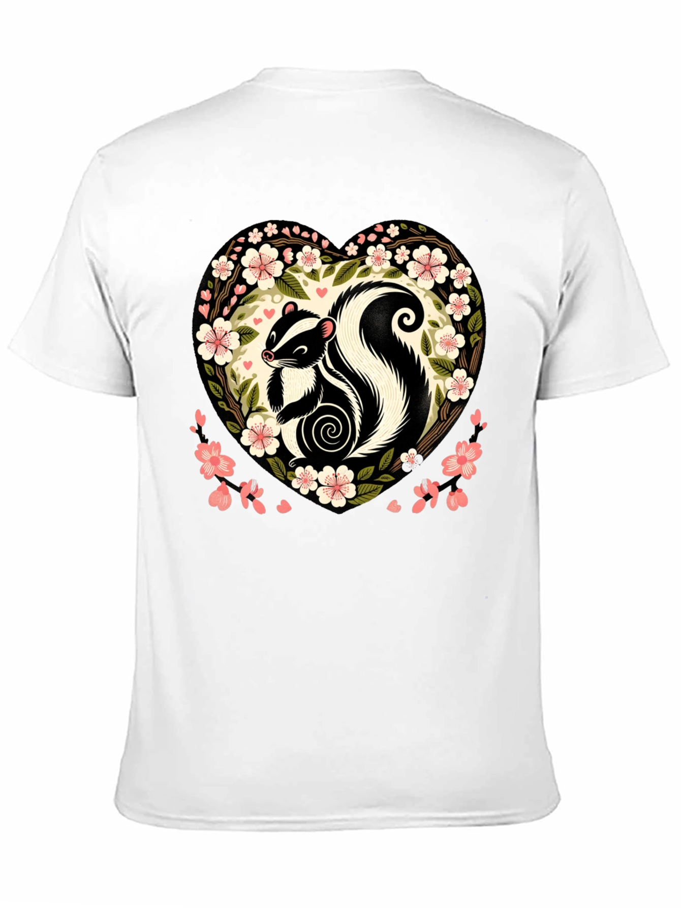 Black Skunk Heart Floral Graphic Tee view 11