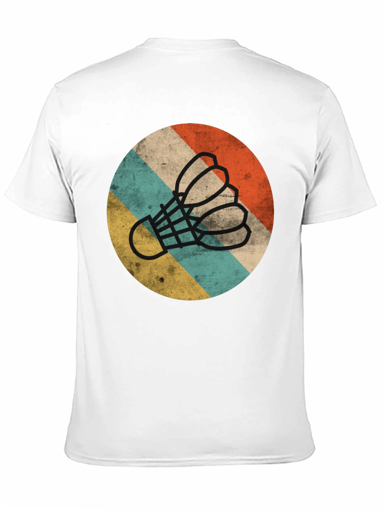 Black Retro Badminton Shuttlecock T-Shirt view 11