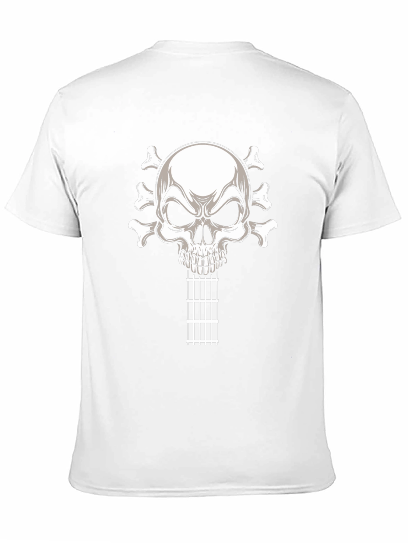 Black Skull Guitar T-Shirt - Rocker Style Black Tee view 11