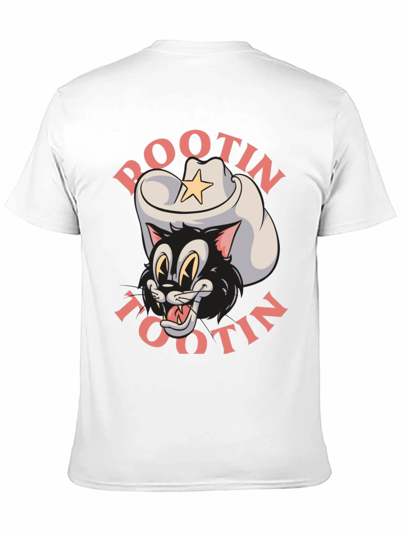 Black Pootin Tootin Cowboy Cat T-Shirt view 11