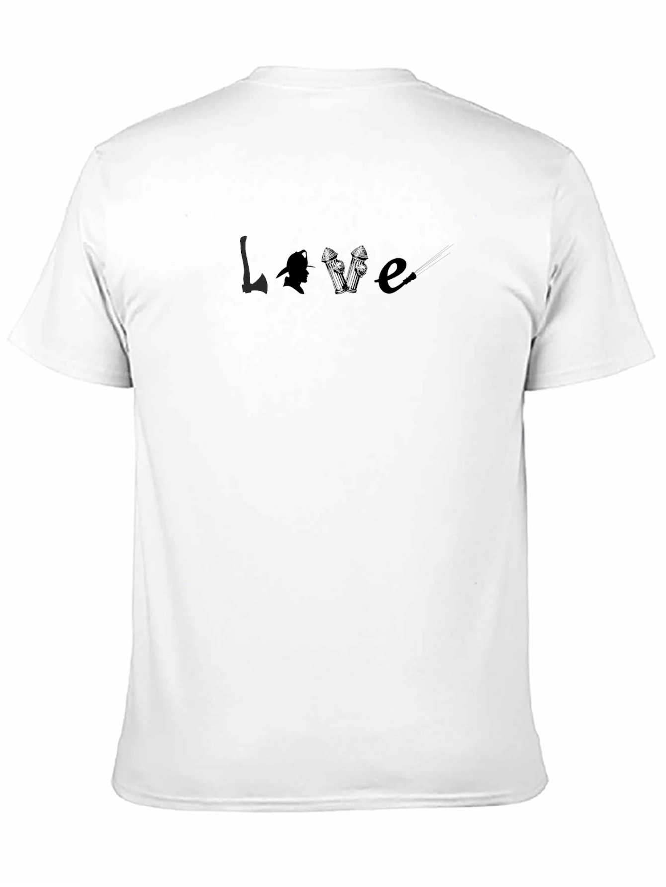 Black Firefighter Love Graphic Tee - Black Crew Neck Shirt view 11