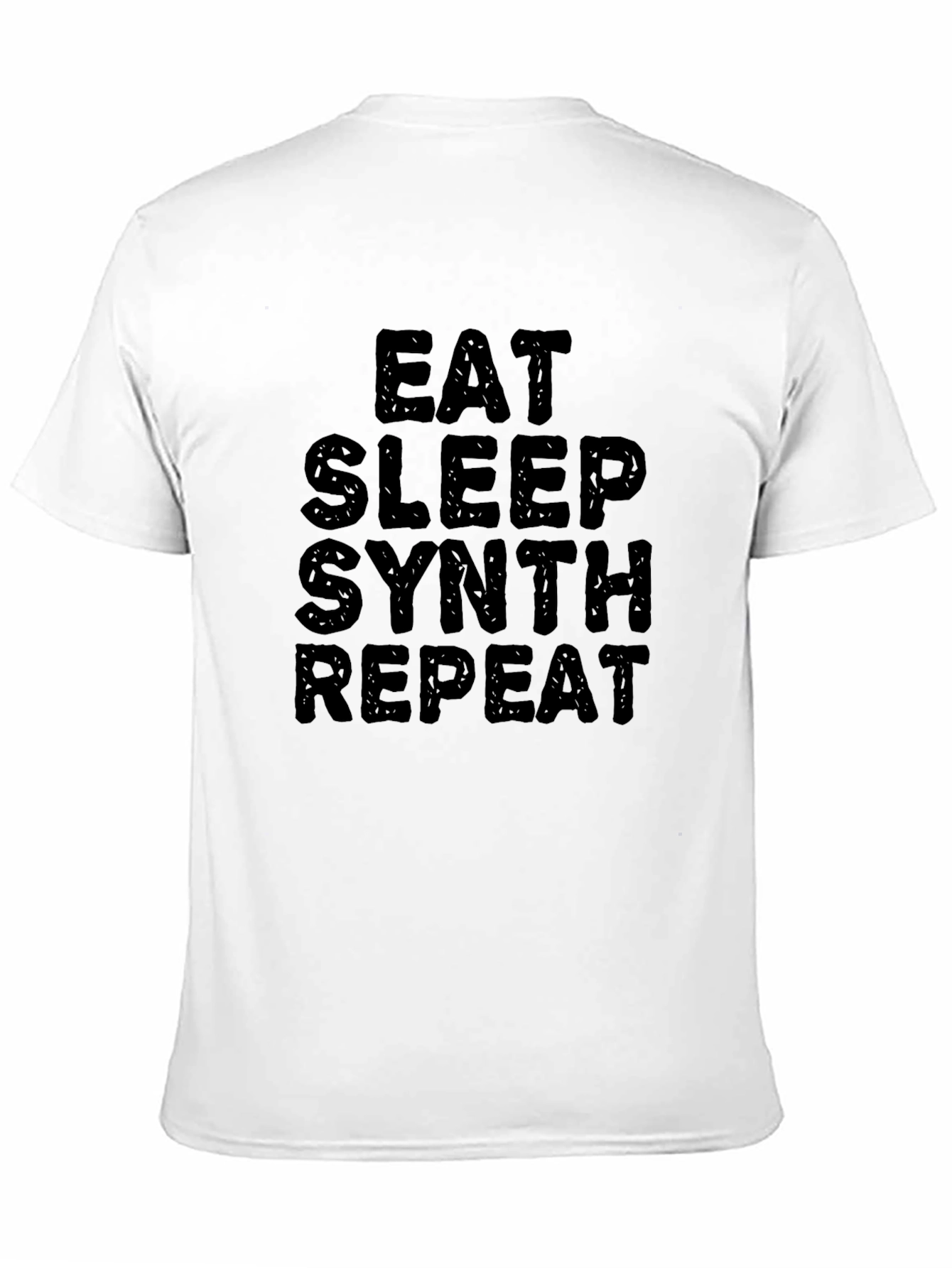 Black Eat Sleep Synth Repeat Black T-Shirt view 11