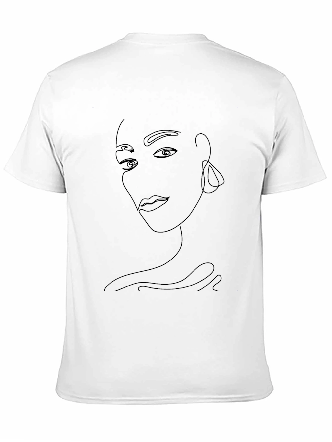 Black Minimalist Face Line Art Black T-Shirt view 11