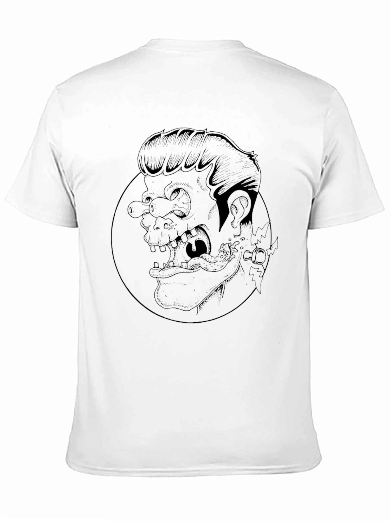 Black Graphic Print Black Crew Neck Tee view 11