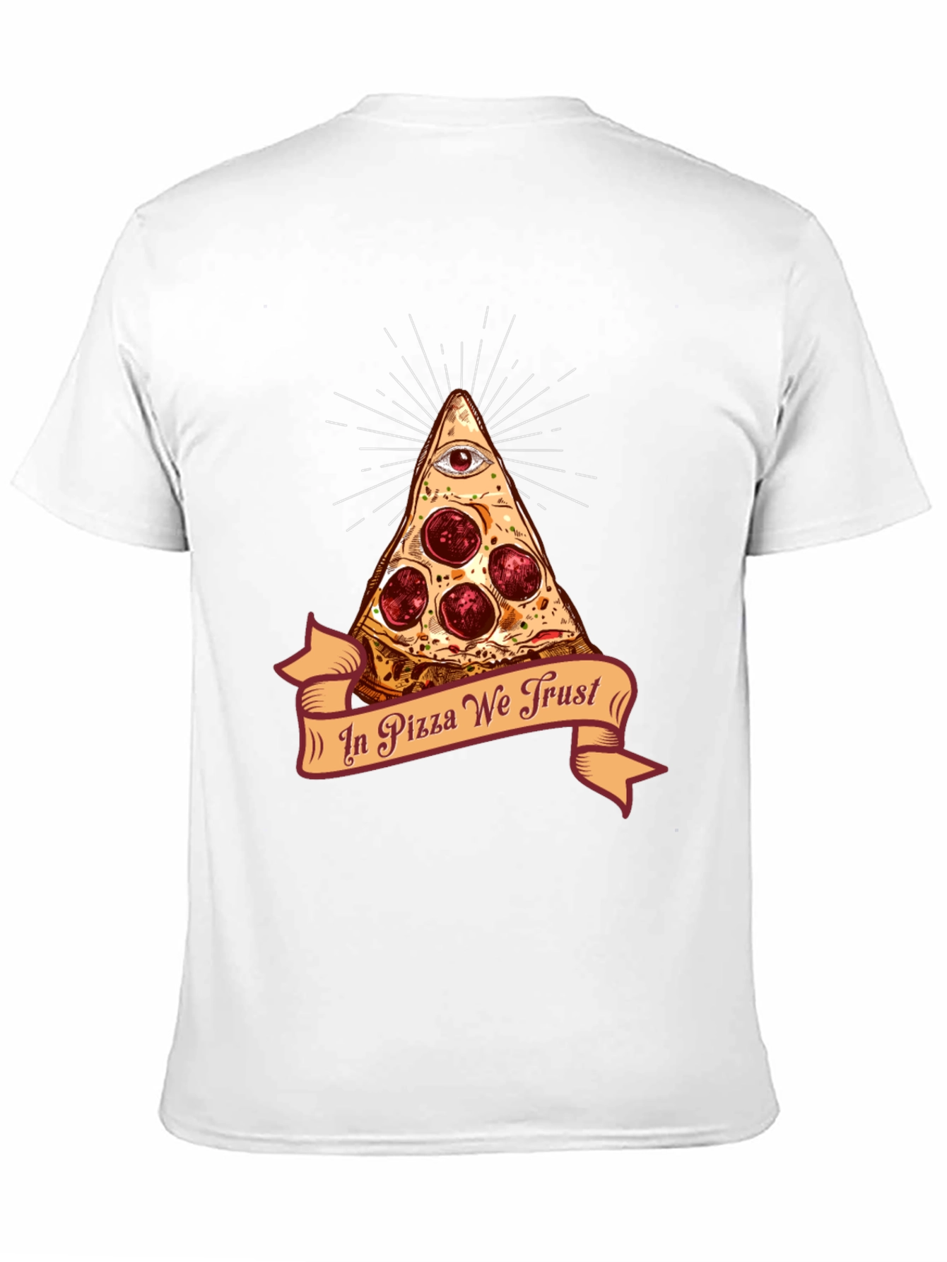 Black Pizza Illuminati T-Shirt - In Pizza We Trust Funny Tee view 11