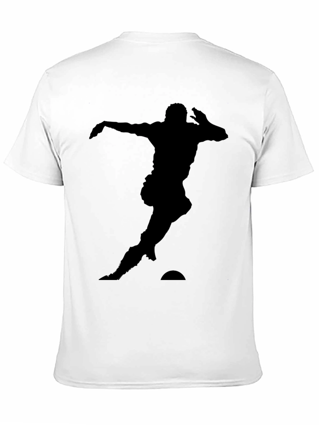 Black Soccer Player Silhouette Black T-Shirt view 11