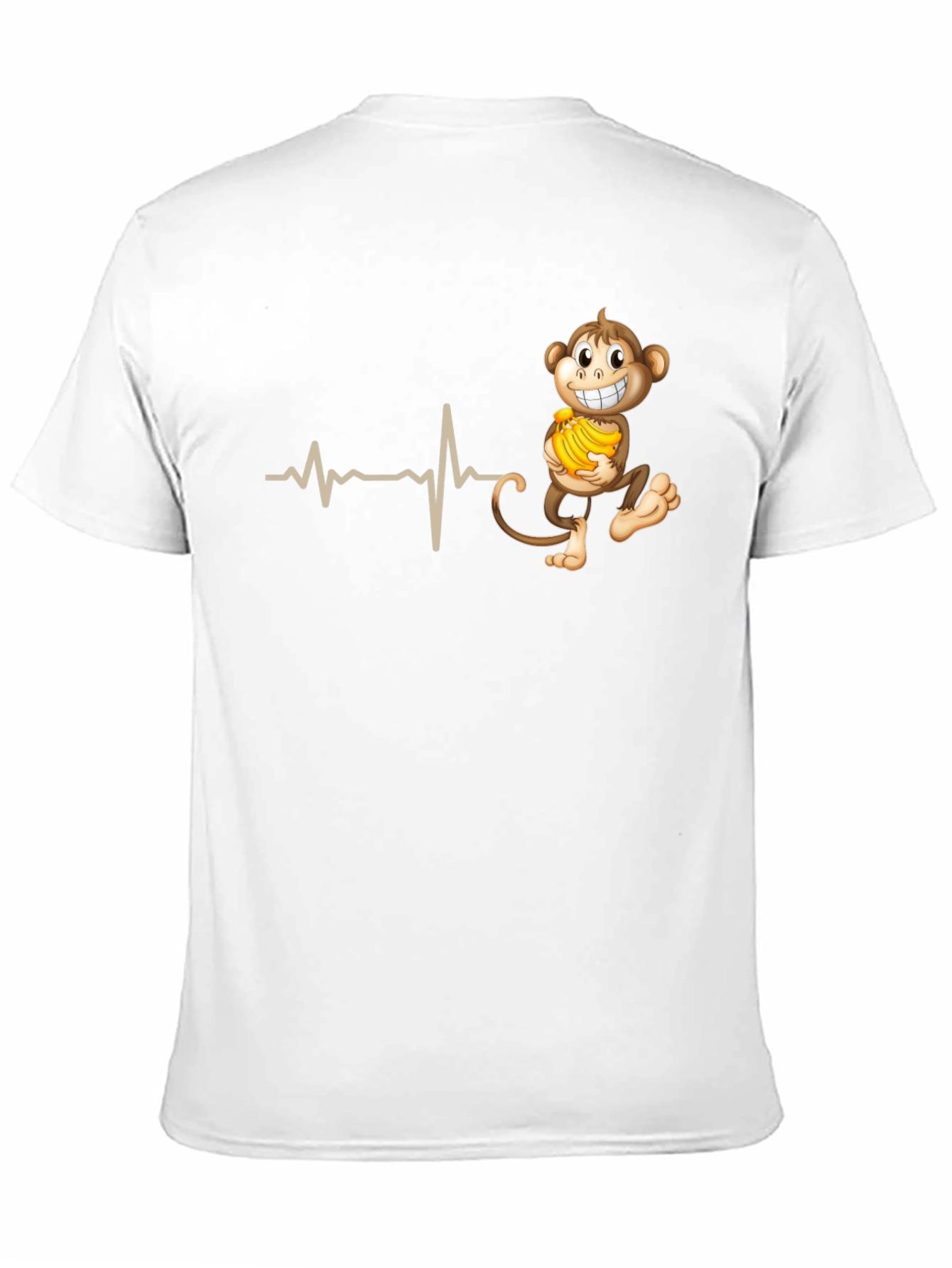 Black Funny Monkey Heartbeat T-Shirt - Novelty Tee view 11