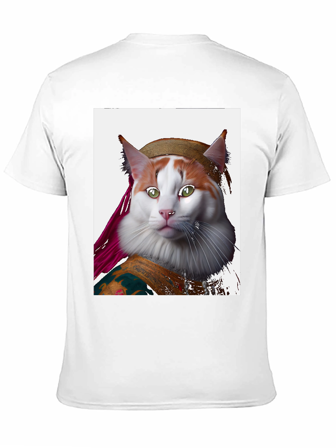 Black Mona Lisa Cat T-Shirt - Artful Feline Portrait view 11
