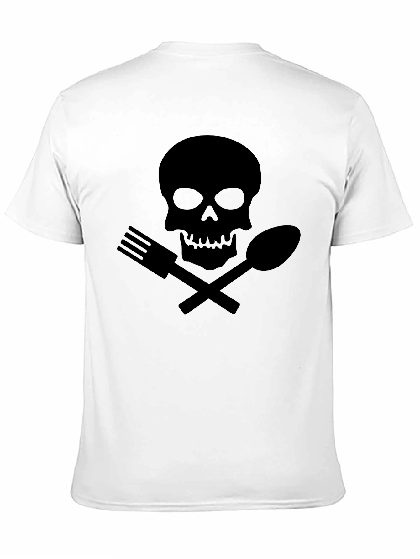 Black Chef Skull & Utensils Graphic T-Shirt view 11
