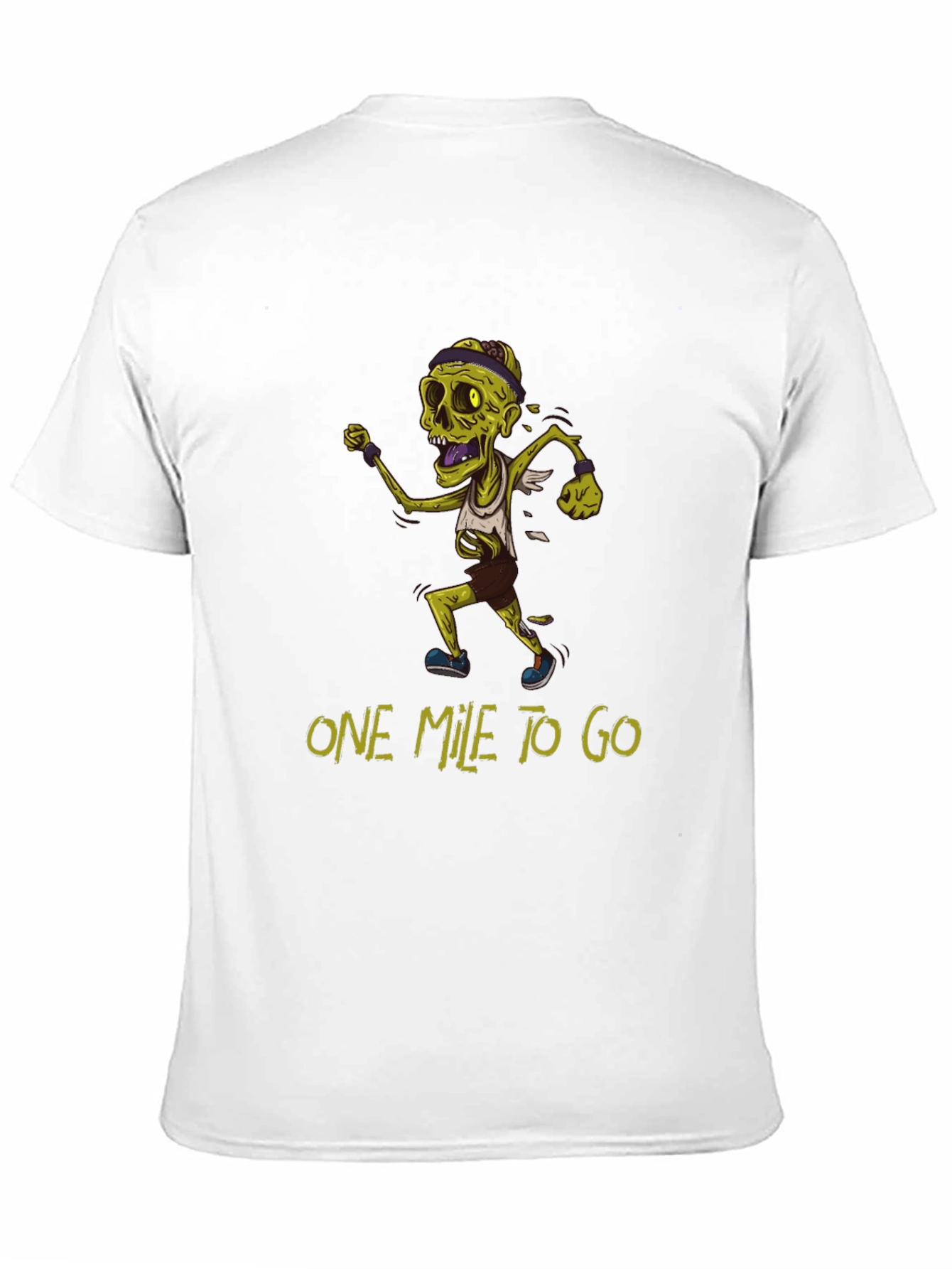 Black Zombie Runner T-Shirt - One Mile To Go view 11