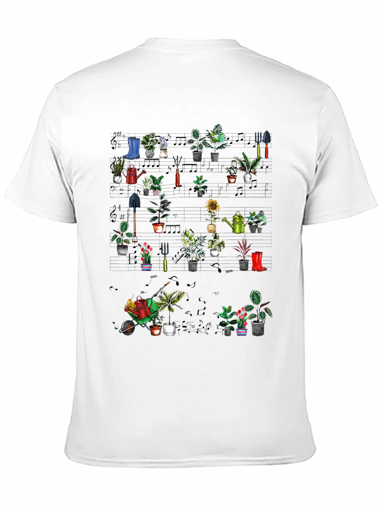 Black Gardening Plants Music T-Shirt view 11