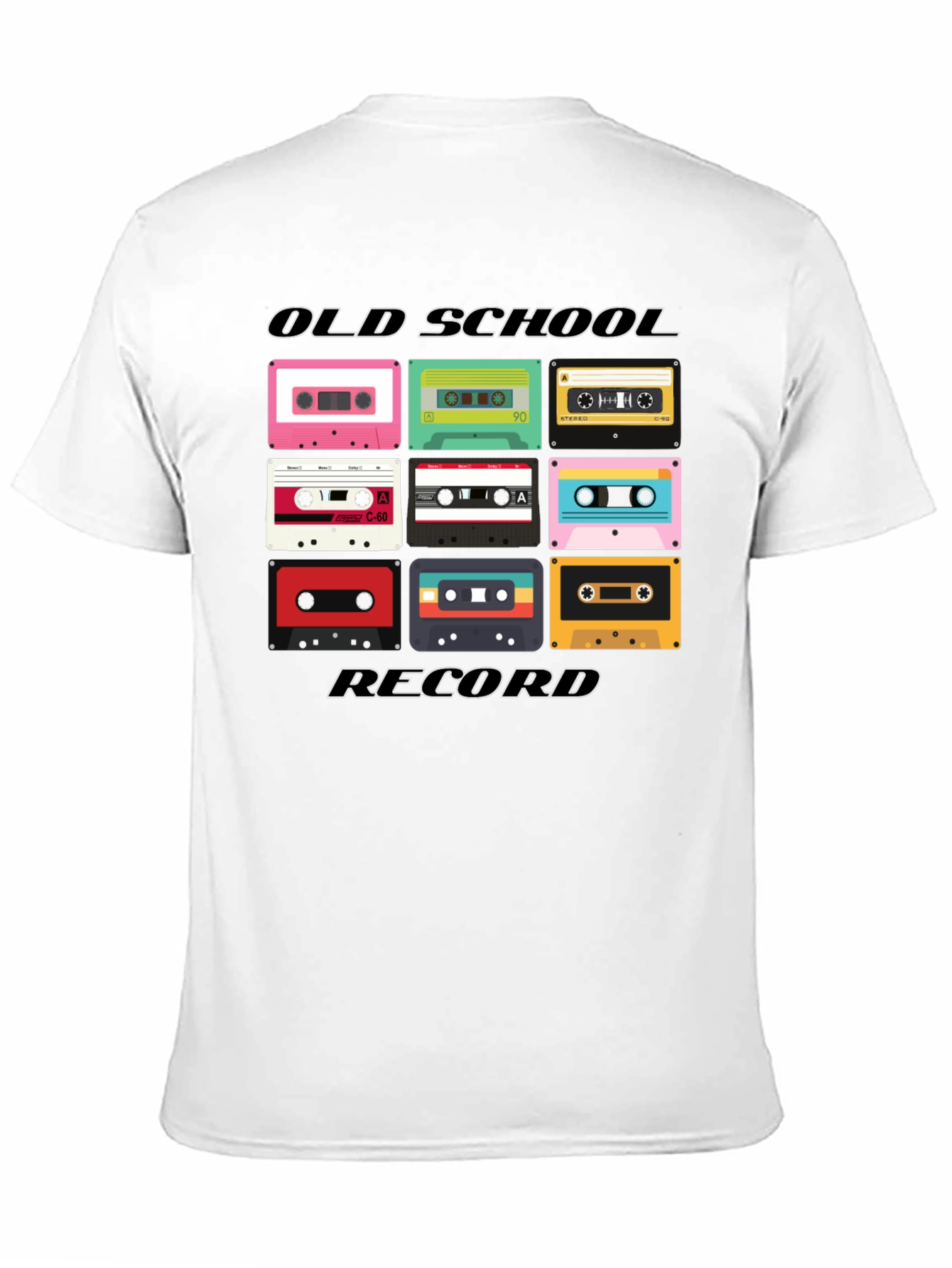 Black Retro Cassette Tape Old School Record Black T-Shirt view 11