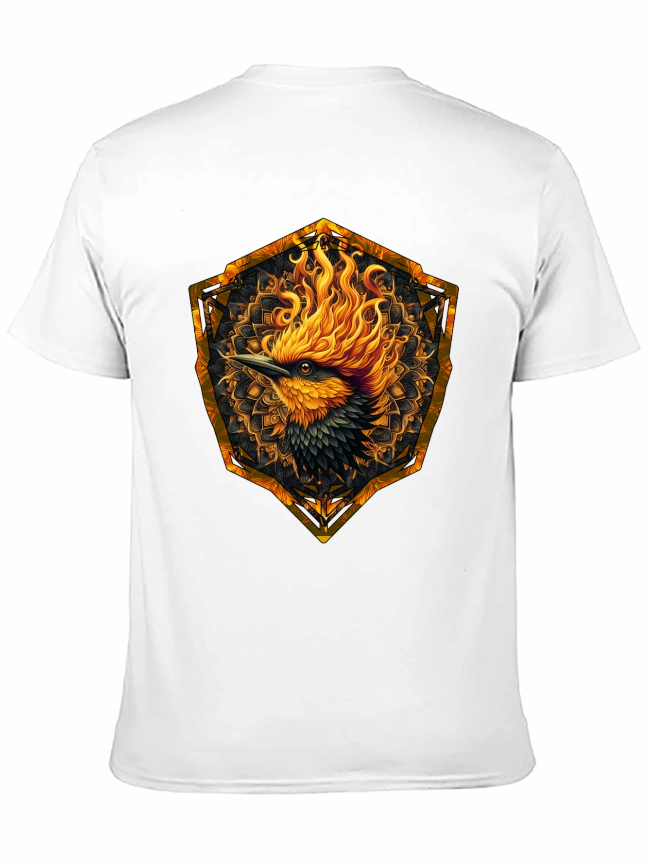Black Fiery Phoenix Graphic Tee - Black Cotton Blend view 11