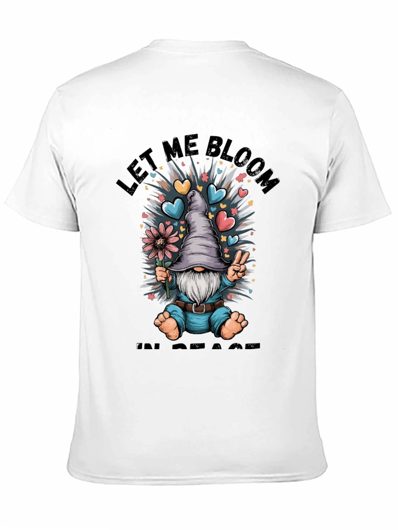 Let Me Bloom In Peace T-Shirt Gnome Graphic Tee - 11