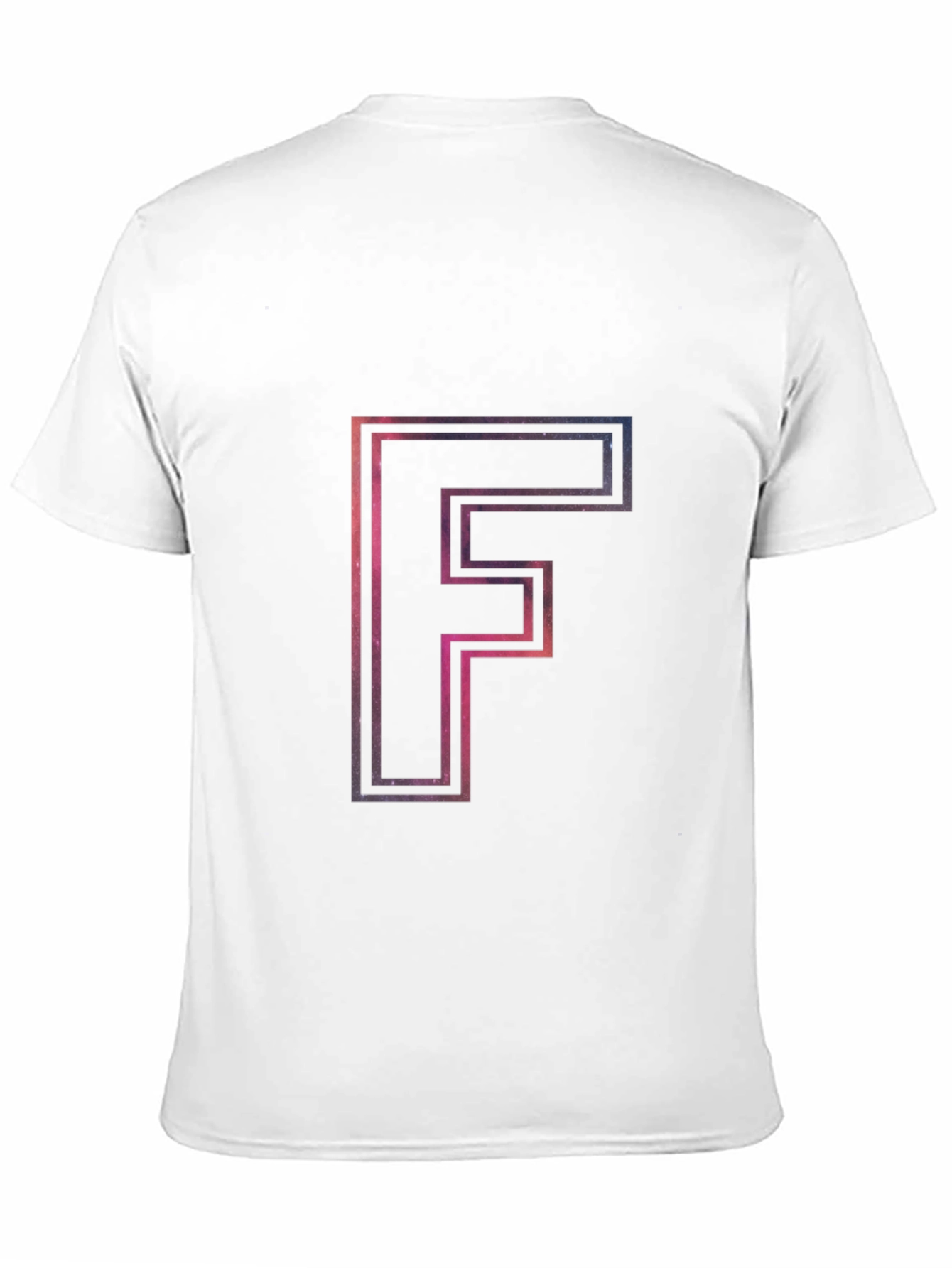 Black Galaxy Letter F Men's Black T-Shirt view 11