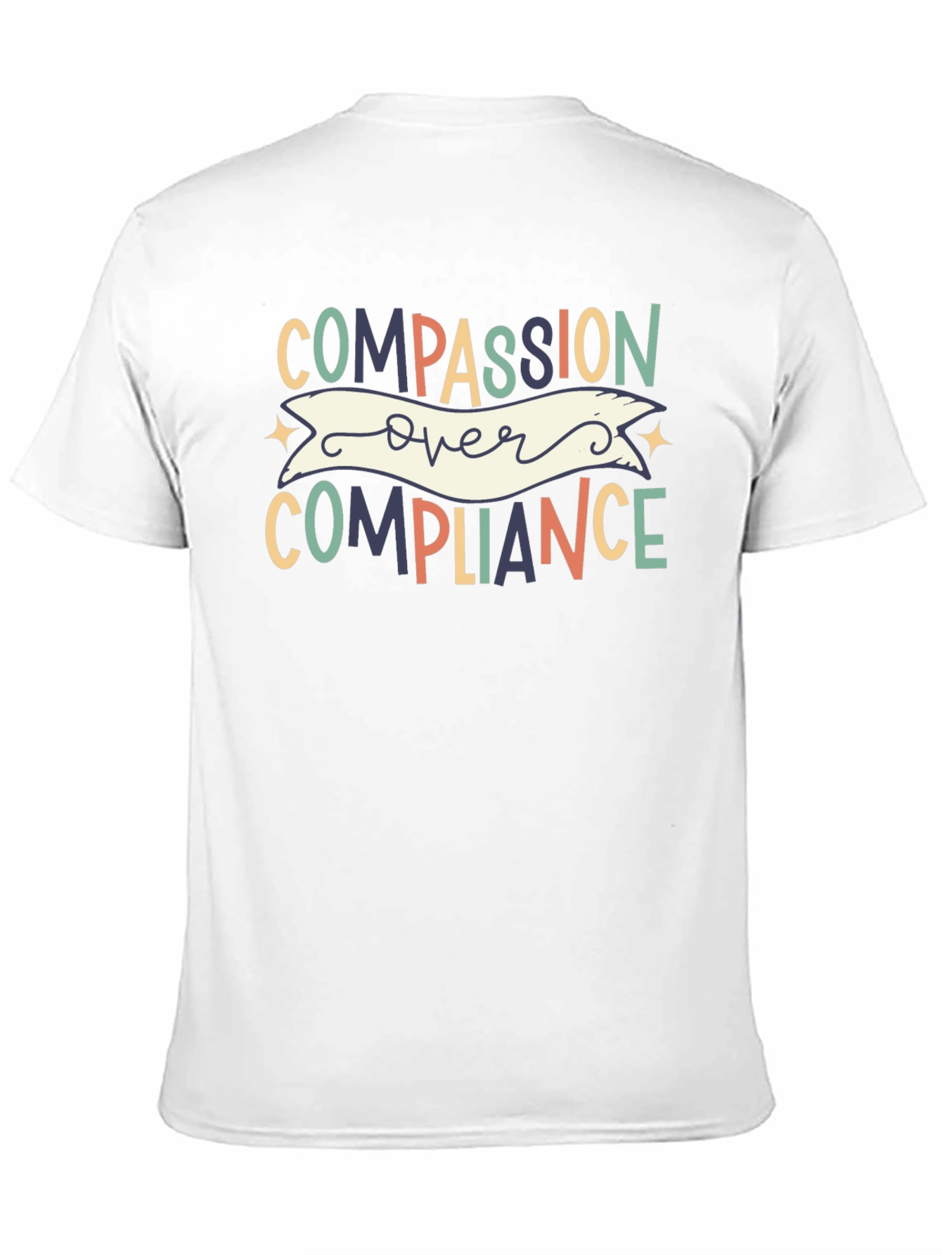 Black Compassion Over Compliance Graphic Tee view 11